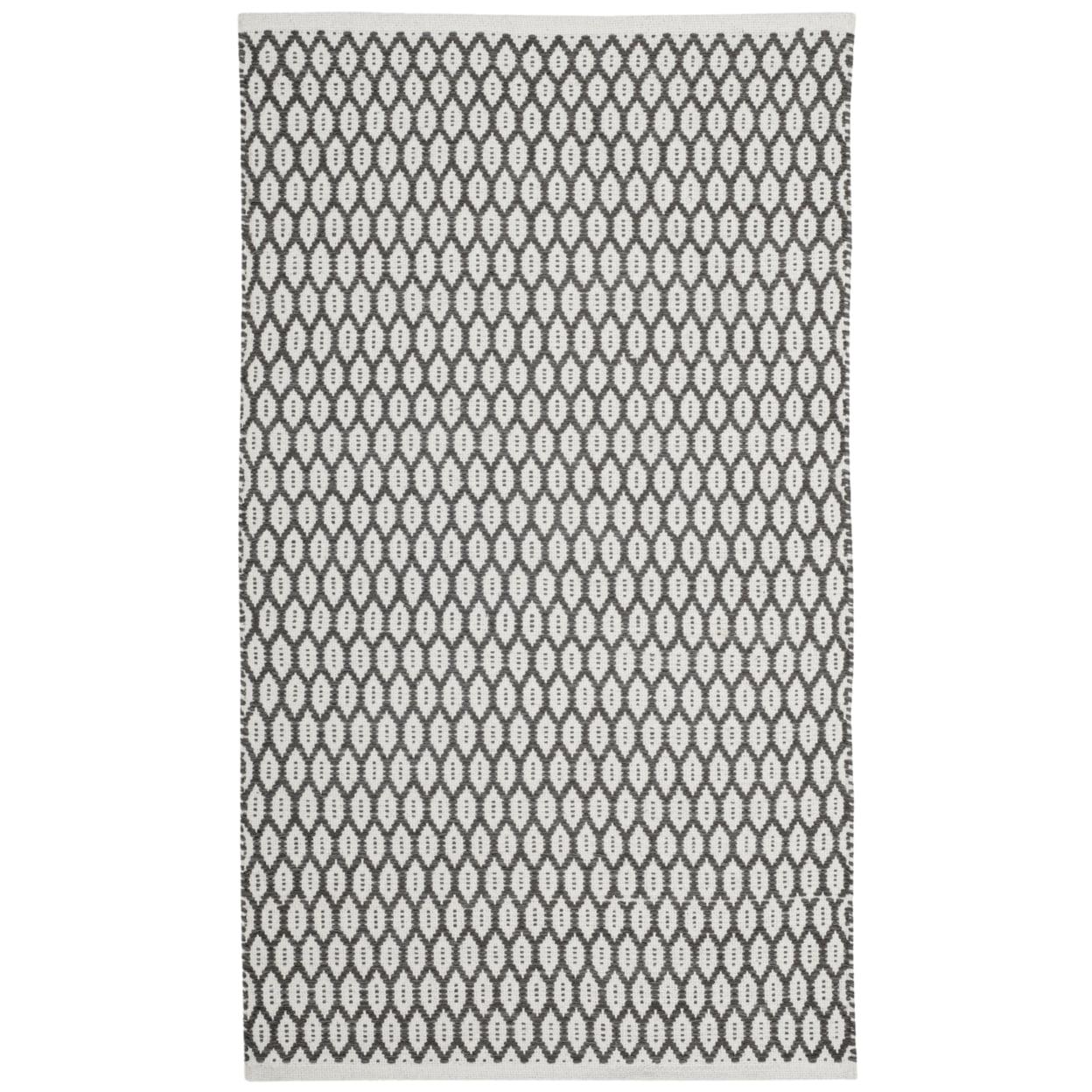 Charcoal & Ivory Handmade Wool-Cotton Blend 8' x 10' Area Rug