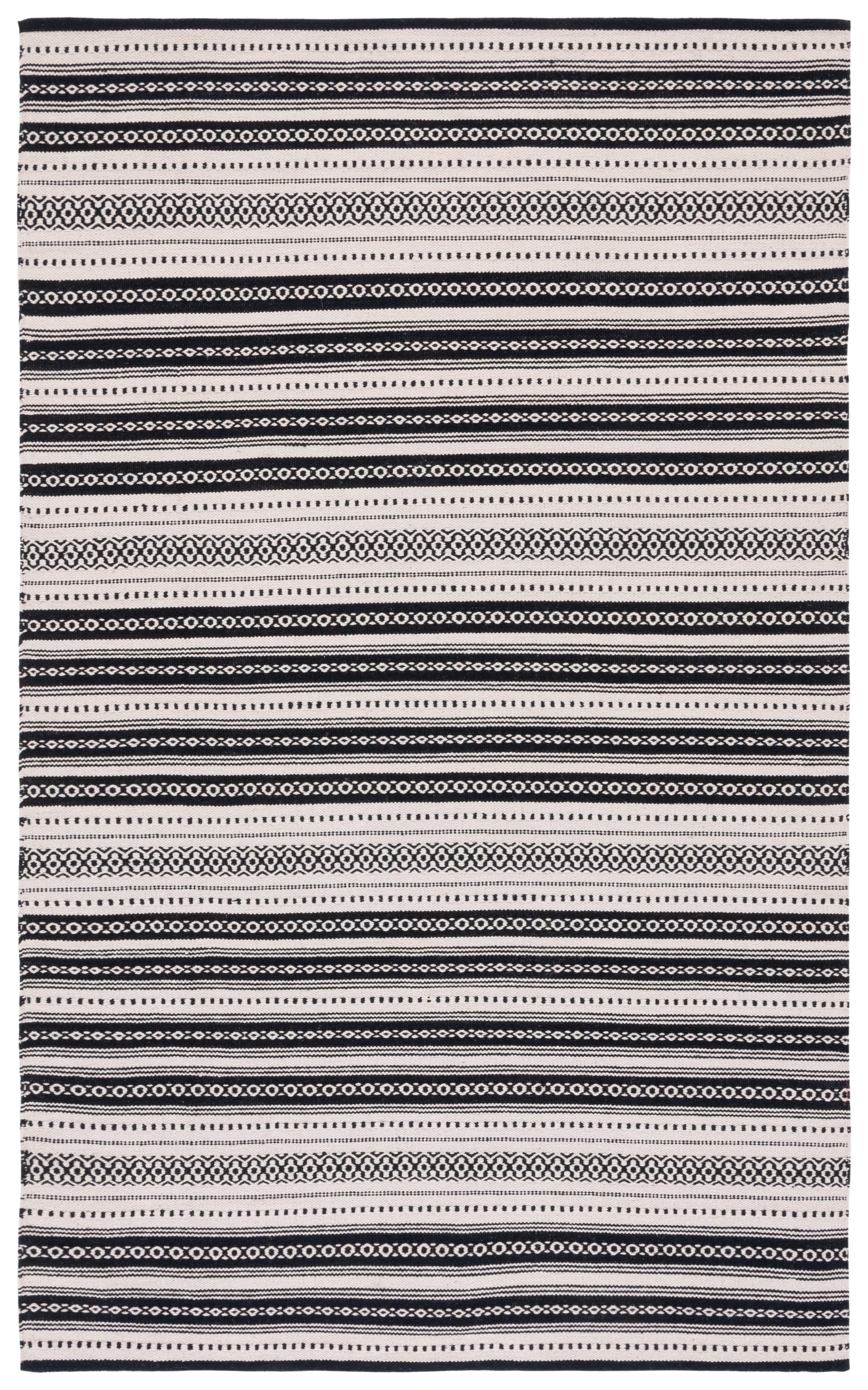 Montauk MTK726 Hand Woven, Flat Weave Indoor Area Rug - Black/Ivory - 6'x9' - Safavieh