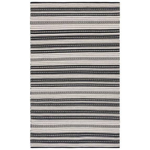 Montauk MTK726 Hand Woven, Flat Weave Indoor Area Rug - Black/Ivory - 6'x9' - Safavieh