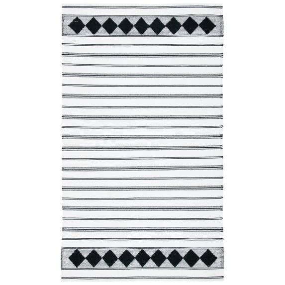 Montauk MTK708 Hand Woven, Flat Weave Indoor Area Rug - Black/Ivory - 5'x8' - Safavieh
