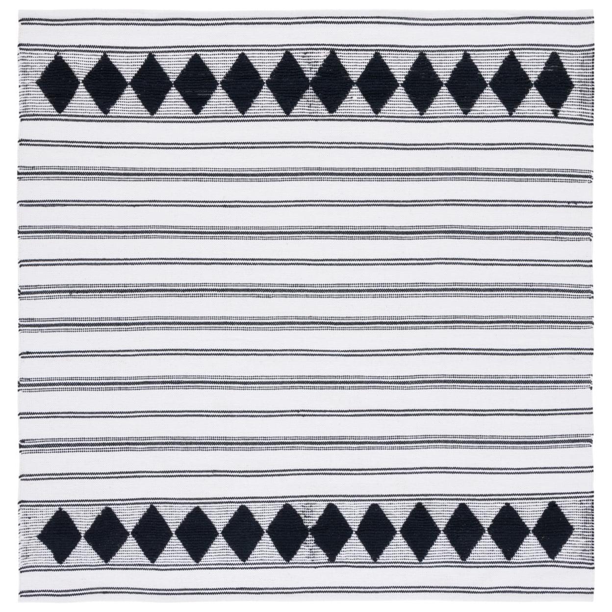 Montauk MTK708 Hand Woven, Flat Weave Indoor Area Rug - Black/Ivory - 6'x6' - Safavieh