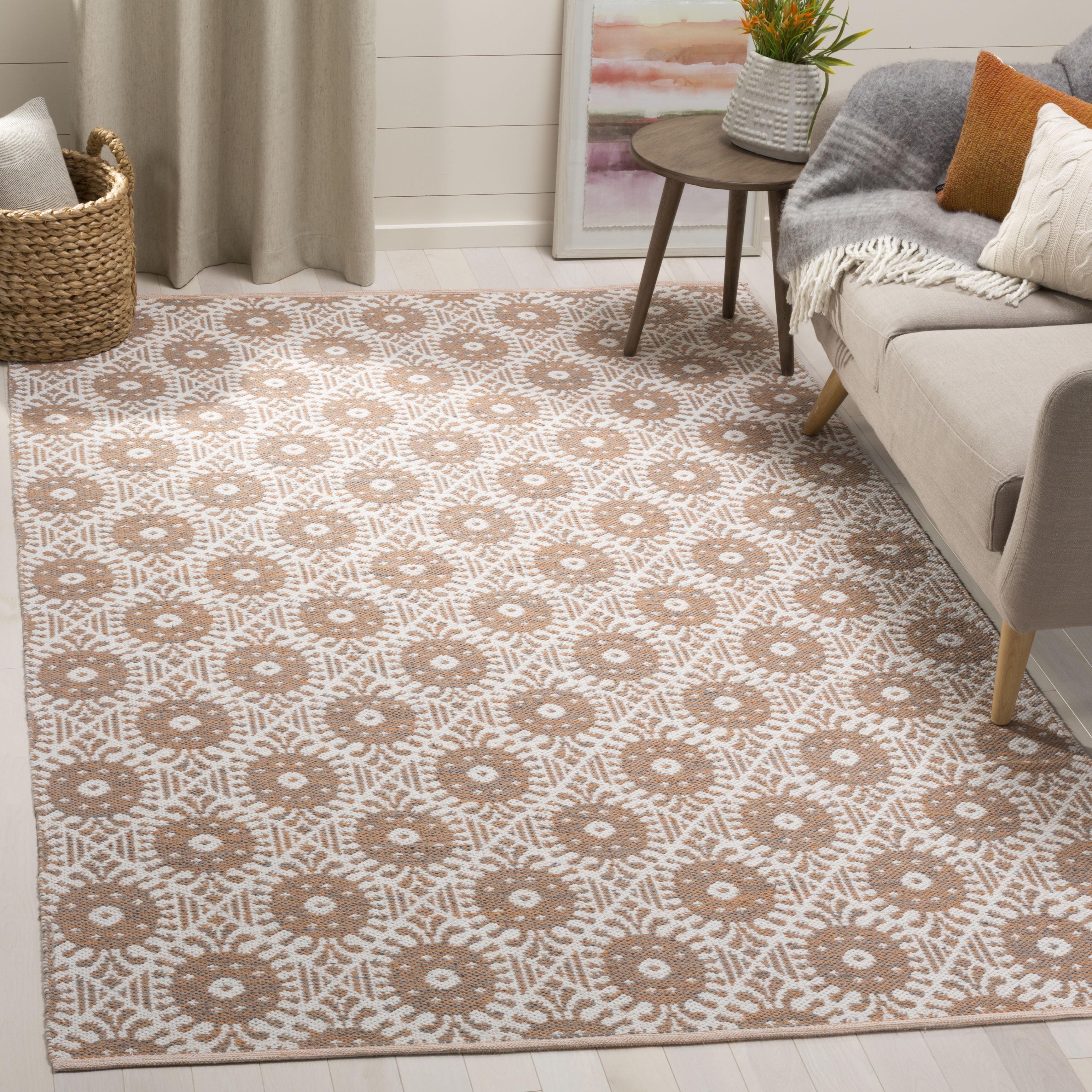 Montauk MTK612 Hand Woven Indoor Area Rug - Orange/Ivory - 5'x8' - Safavieh