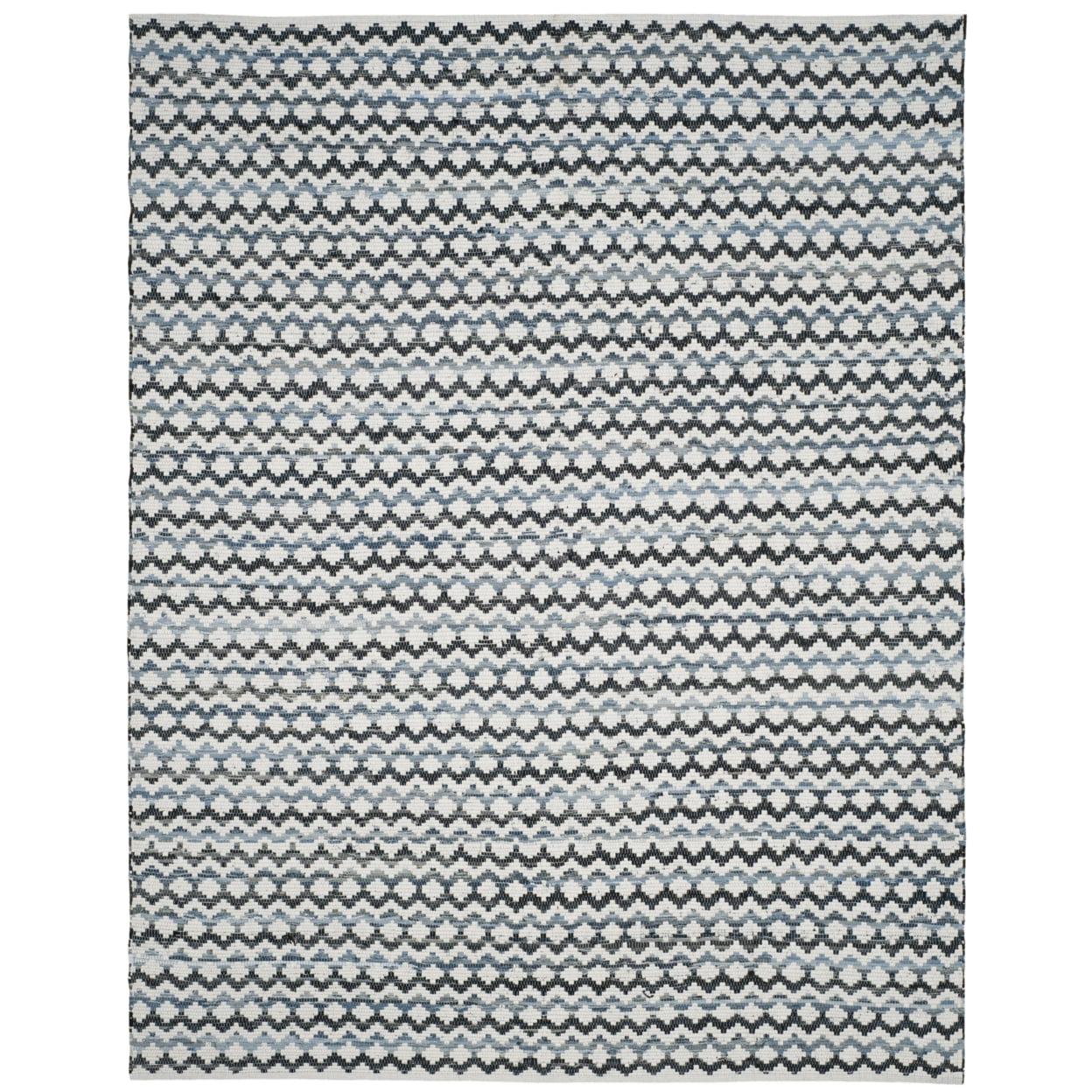 Montauk MTK120 Hand Woven Indoor Accent Rug - Ivory Blue/Black - 4'x6' - Safavieh