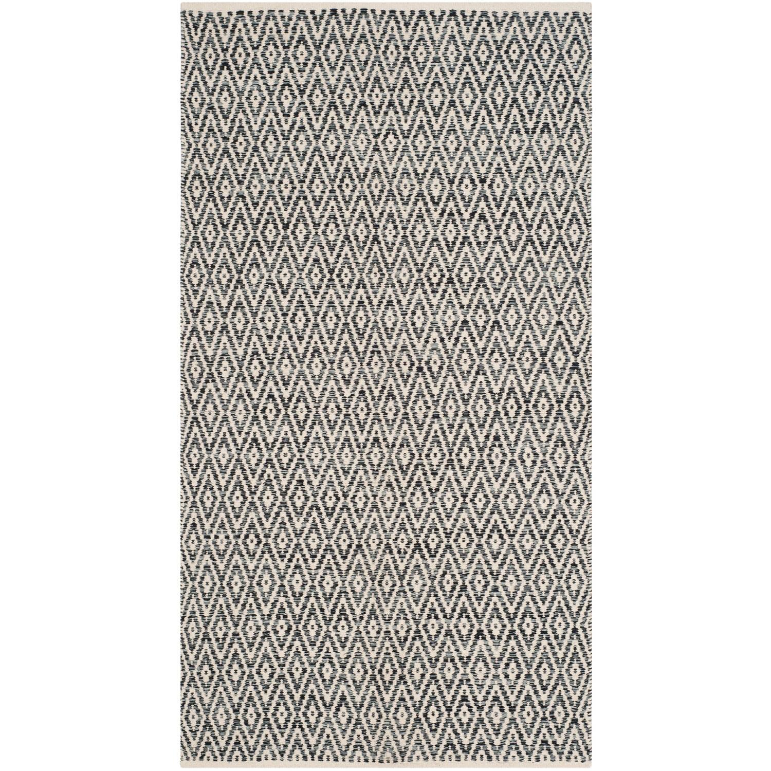 Coastal Charm Gray Handwoven Cotton Area Rug - 27" x 4"