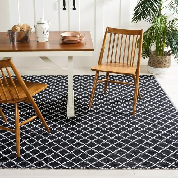 Montauk MTK706 Hand Woven, Flat Weave Indoor Area Rug - Black/Ivory - 5'x8' - Safavieh
