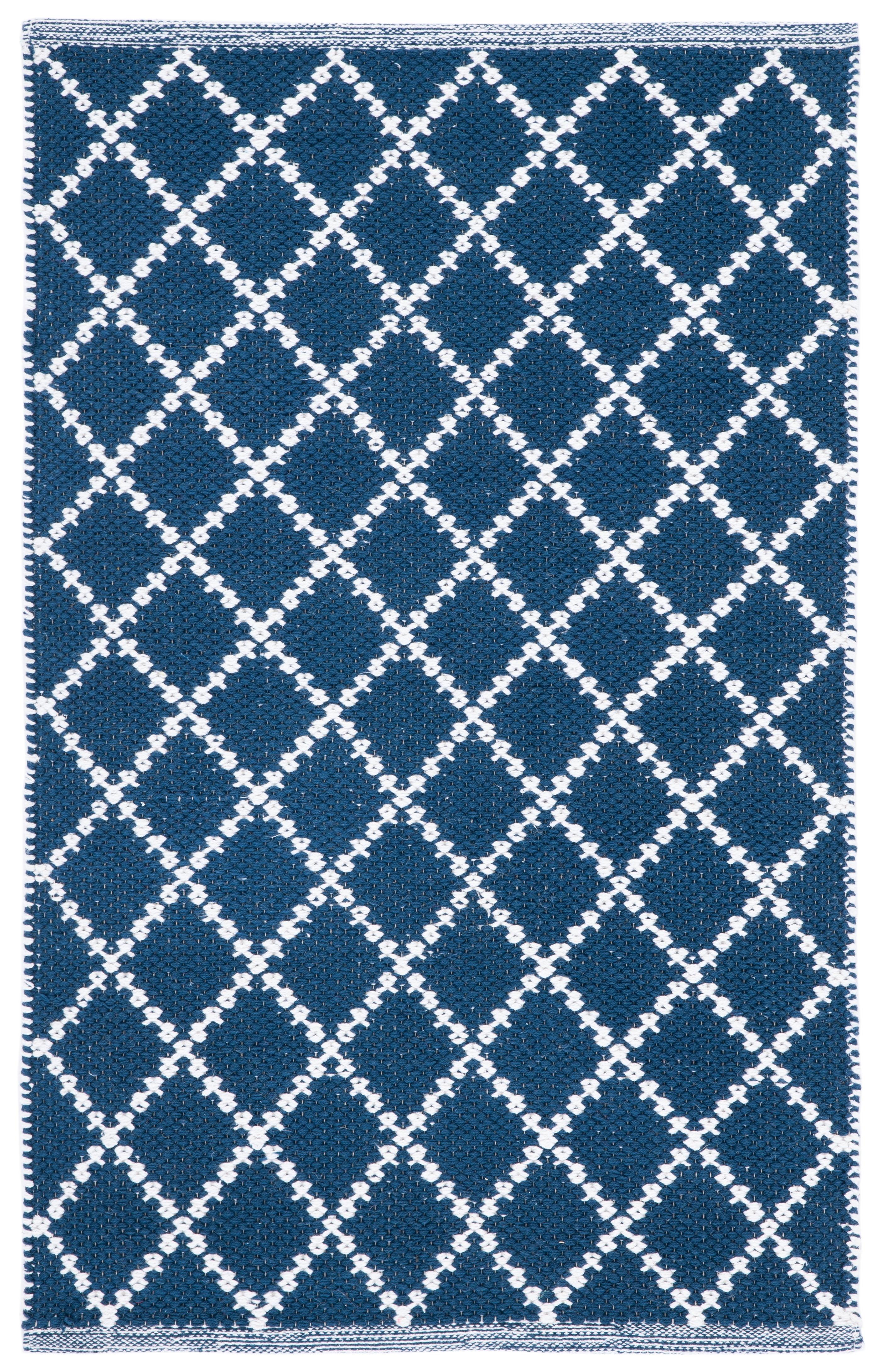 Montauk MTK706 Hand Woven, Flat Weave Indoor Accent Rug - Navy/Ivory - 3'x5' - Safavieh