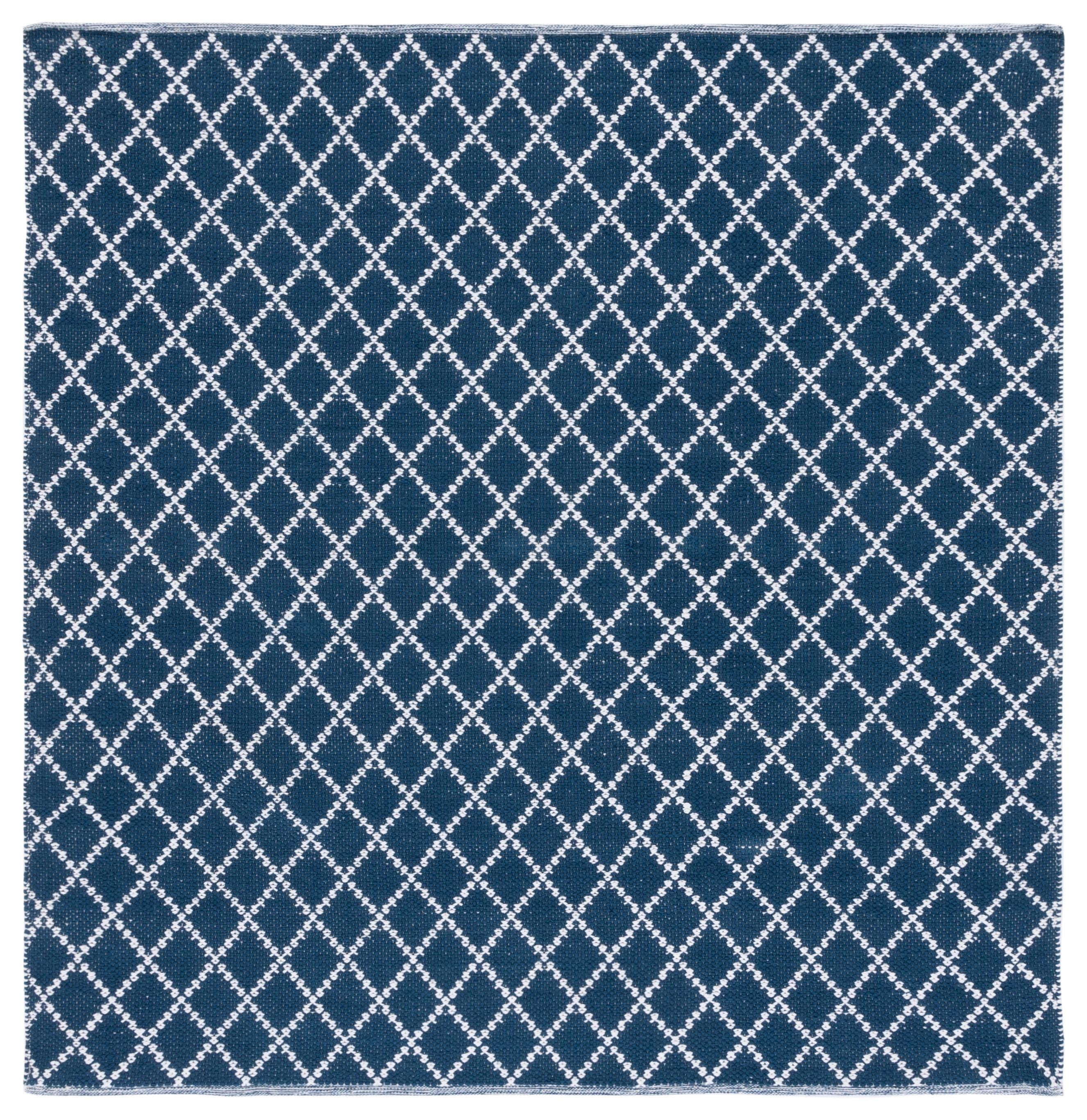 Montauk MTK706 Hand Woven, Flat Weave Indoor Area Rug - Navy/Ivory - 6'x6' - Safavieh