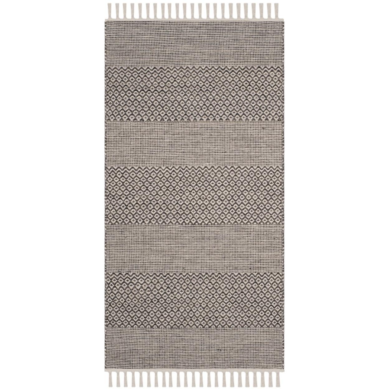 Montauk MTK330 Hand Woven Area Rug - Ivory/Anthracite - 3'x5' - Safavieh.