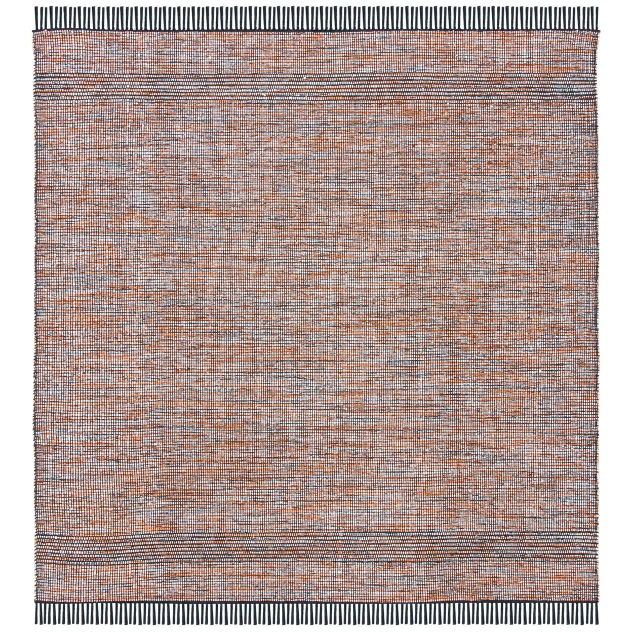 Montauk MTK620 Hand Woven Area Rug - Orange/Black - 6'x6' - Safavieh.