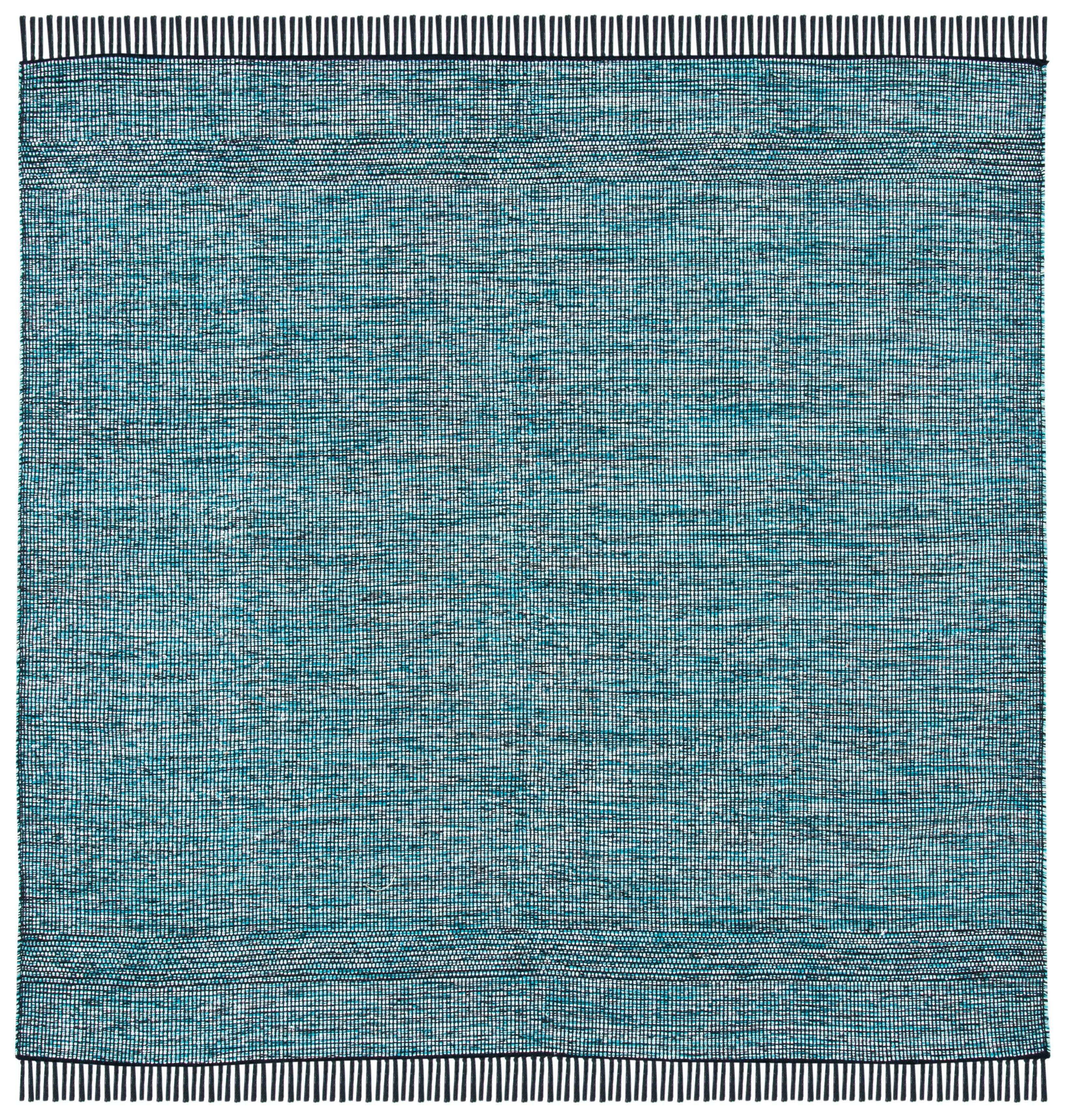 Montauk MTK620 Hand Woven Area Rug - Turquoise/Black - 6'x6' - Safavieh.