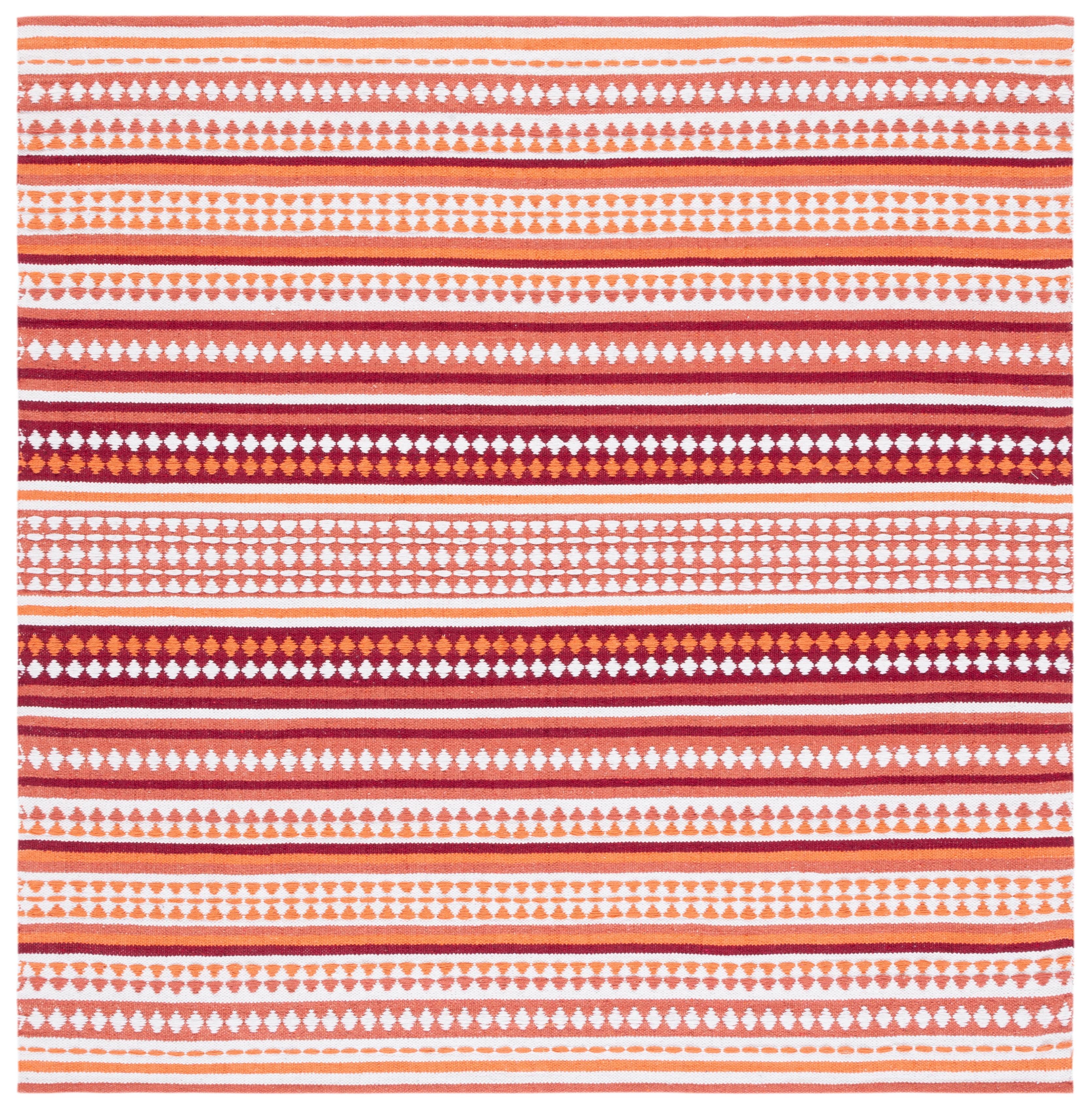 Montauk MTK451 Hand Woven Area Rug - Orange/Ivory - 6'x6' - Safavieh.