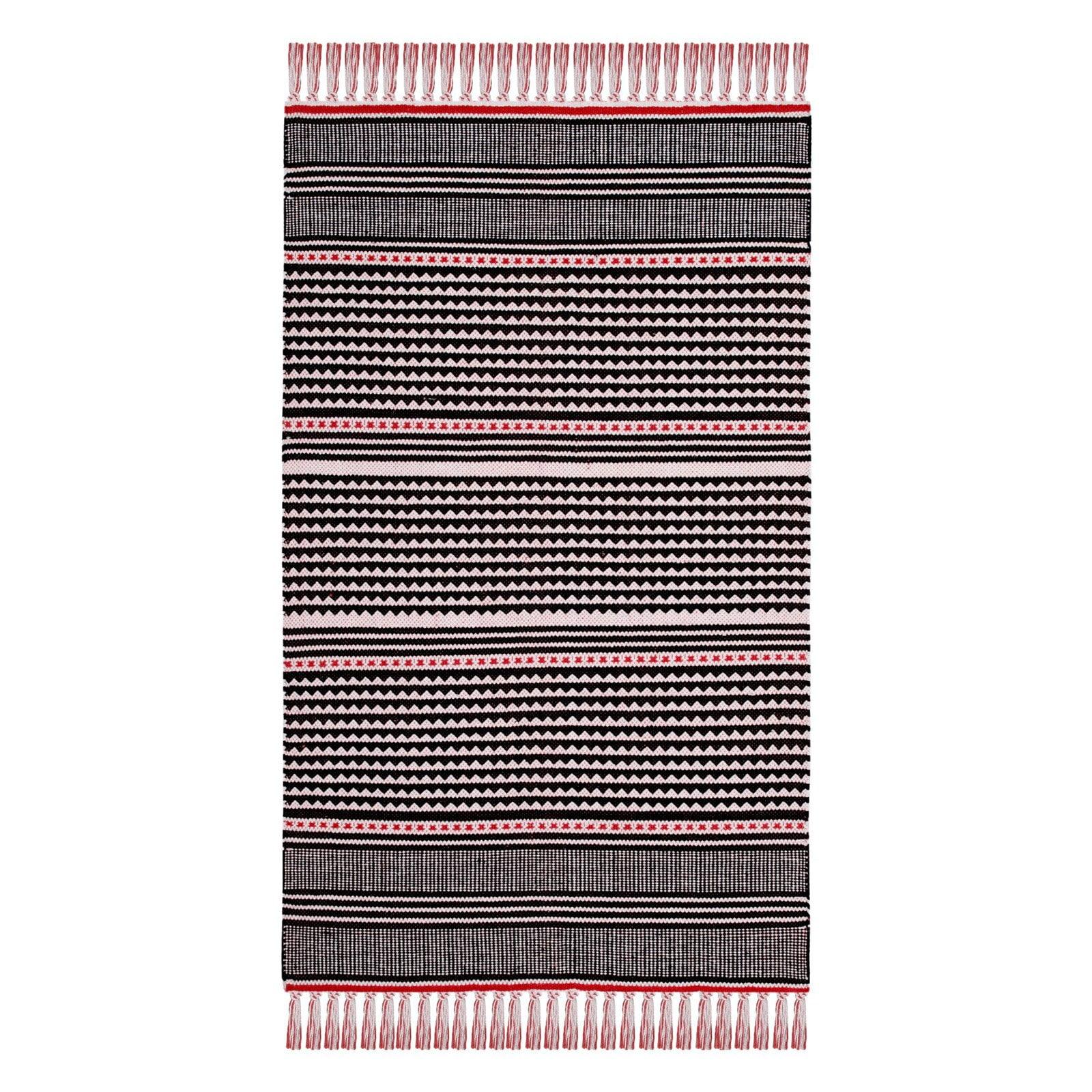 Coastal Breeze Red Cotton 8' x 10' Handwoven Flatweave Area Rug