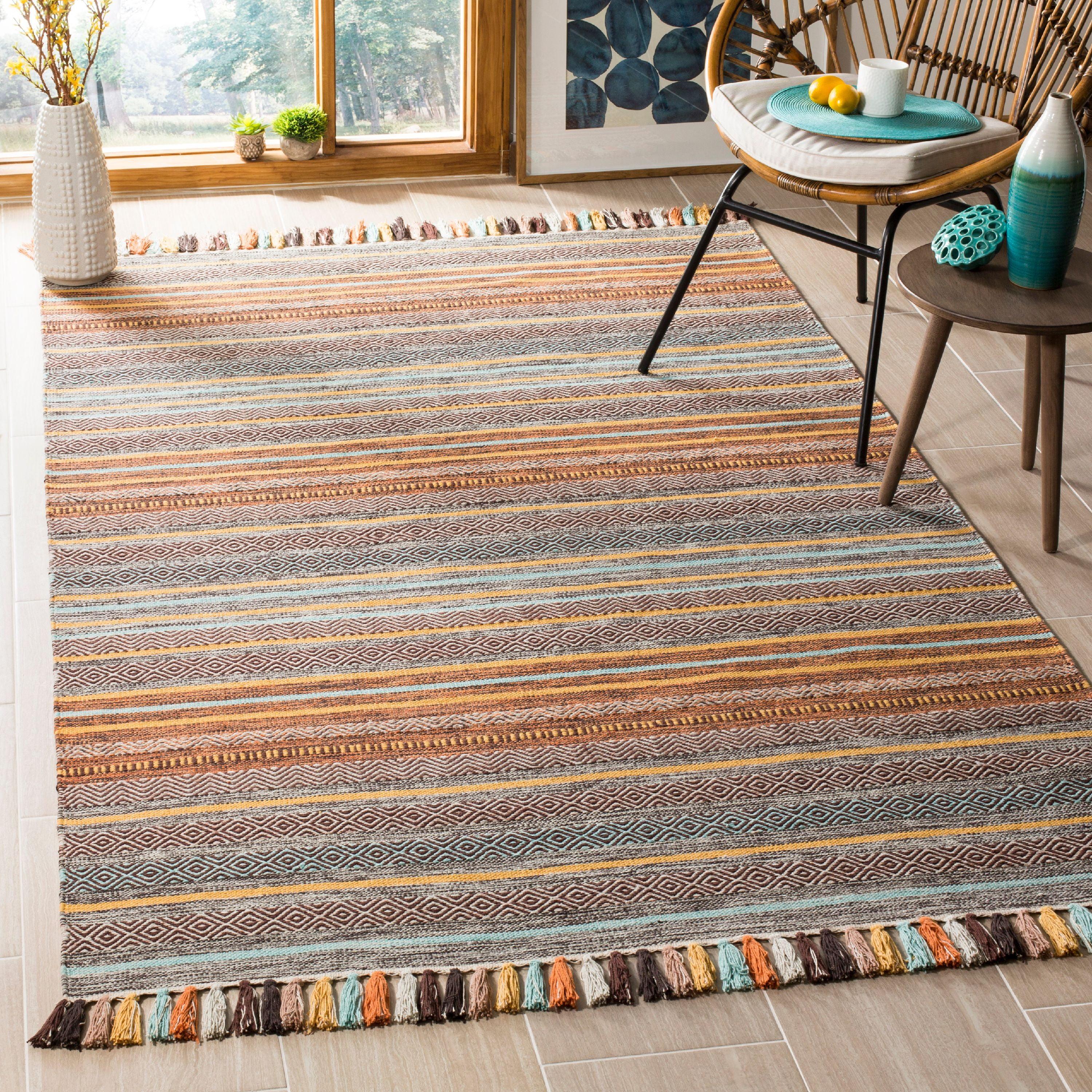 Montauk MTK901 Hand Woven Area Rug - Turquoise/Brown - 3'x5' - Safavieh.