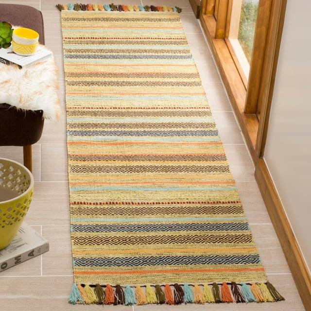 Montauk MTK901 Hand Woven Indoor Runner Rug - Green/Multi - 2'3"x8' - Safavieh.
