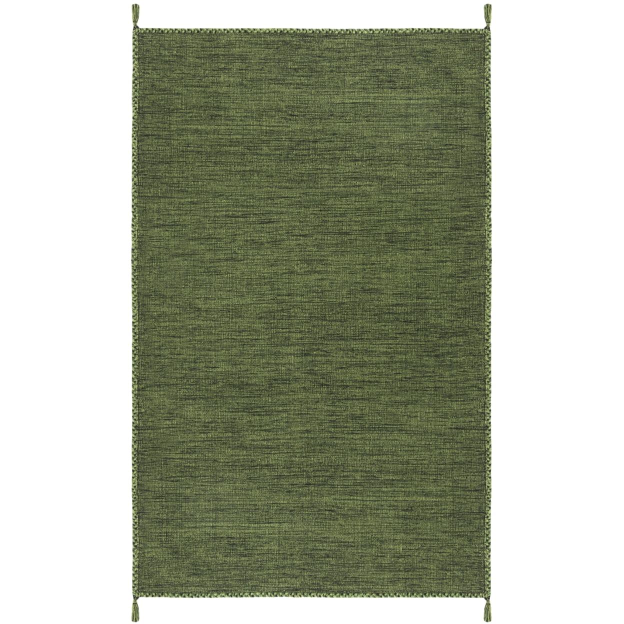 Montauk Green Handwoven Cotton 4' x 6' Area Rug