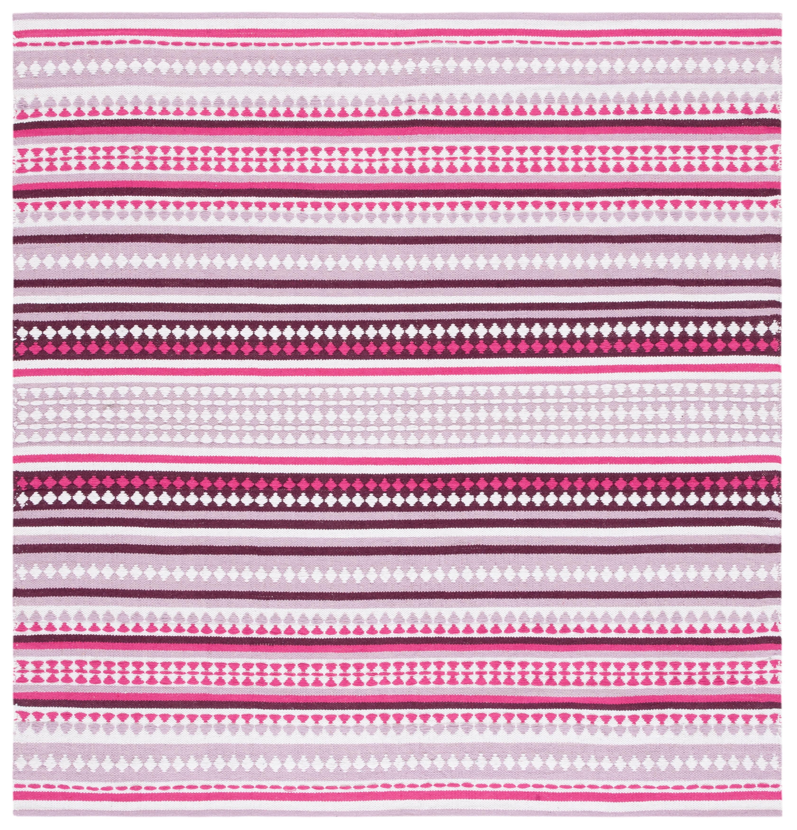 Montauk Pink and Ivory Handwoven Cotton Area Rug