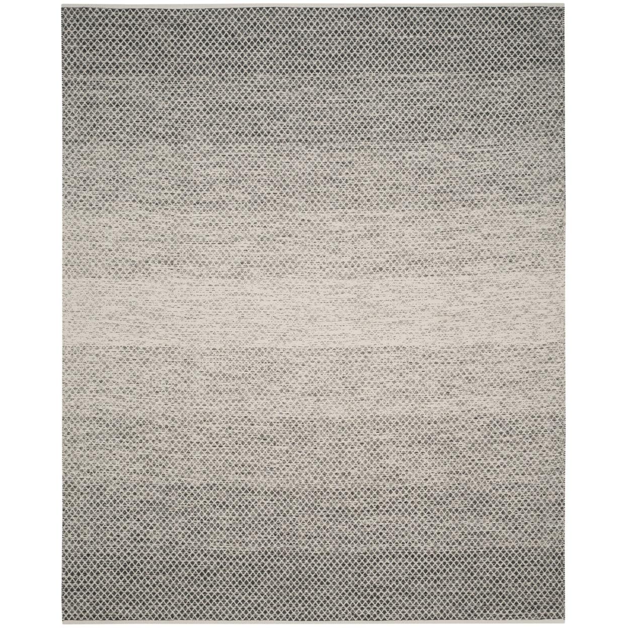 Coastal Charm Black & Ivory Cotton 9' x 12' Handwoven Rug