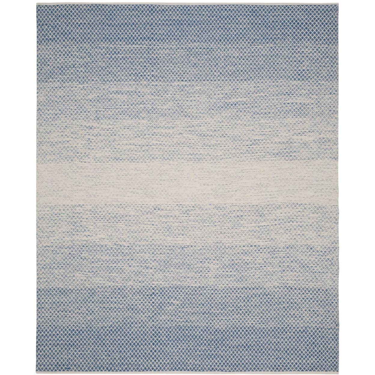 SAFAVIEH Montauk Vaughn Geometric Cotton Area Rug, Blue/Ivory, 11' x 15'