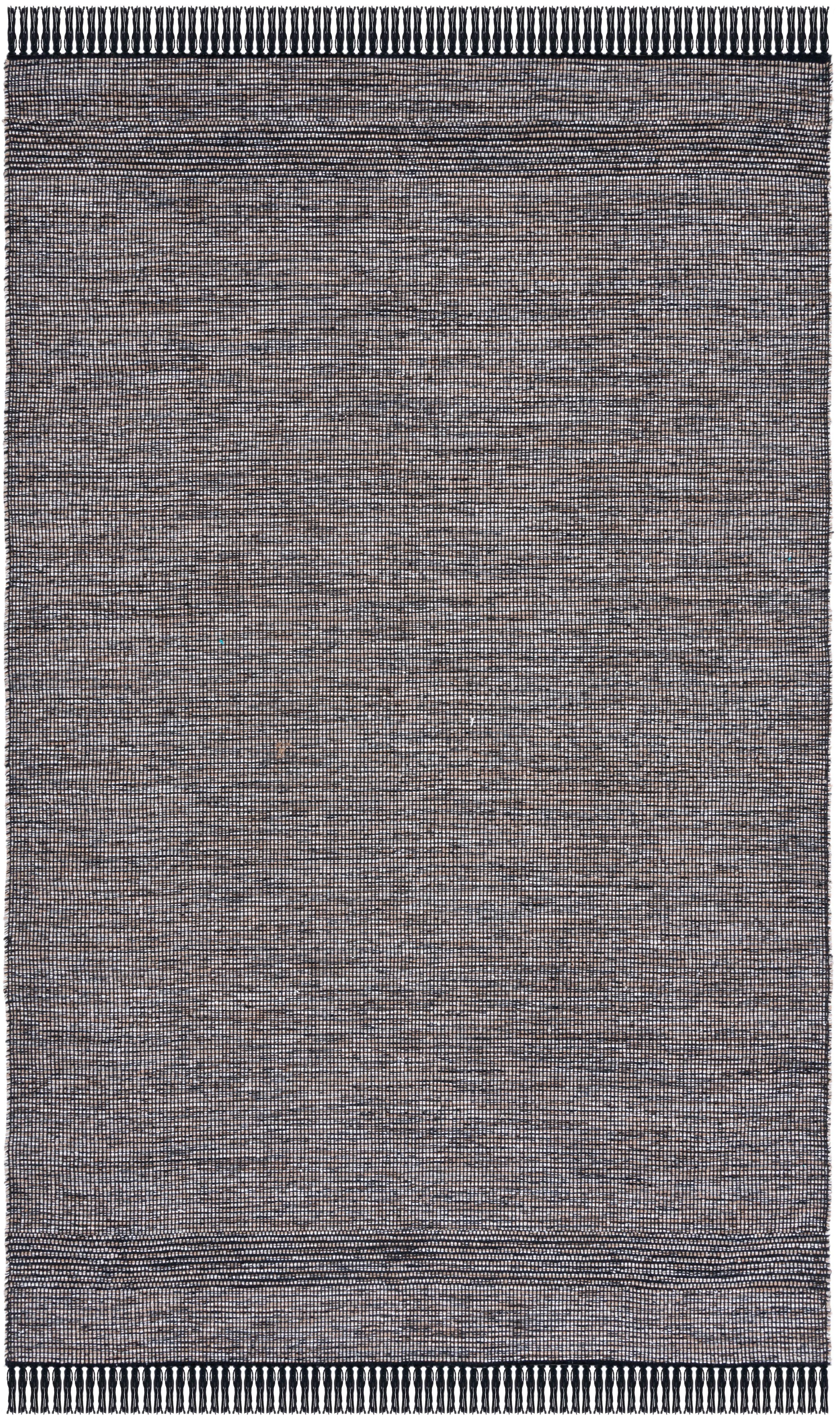 Montauk Black Handwoven Cotton Flat Woven Area Rug