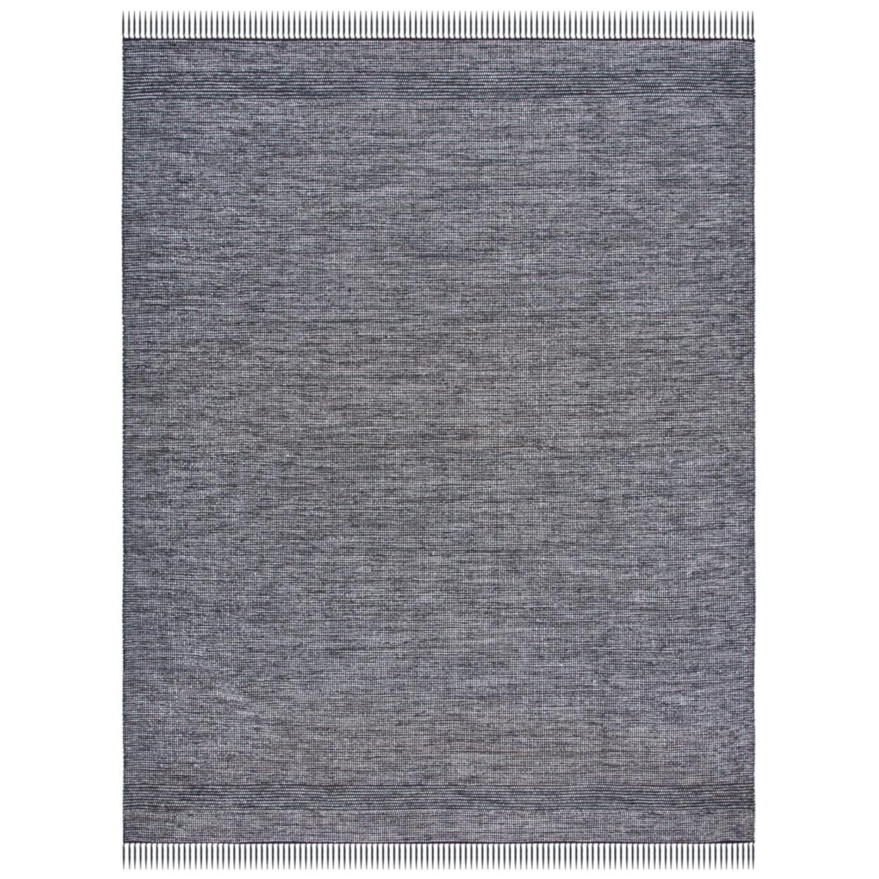 Handwoven Charcoal Cotton Ikat 6' x 9' Area Rug