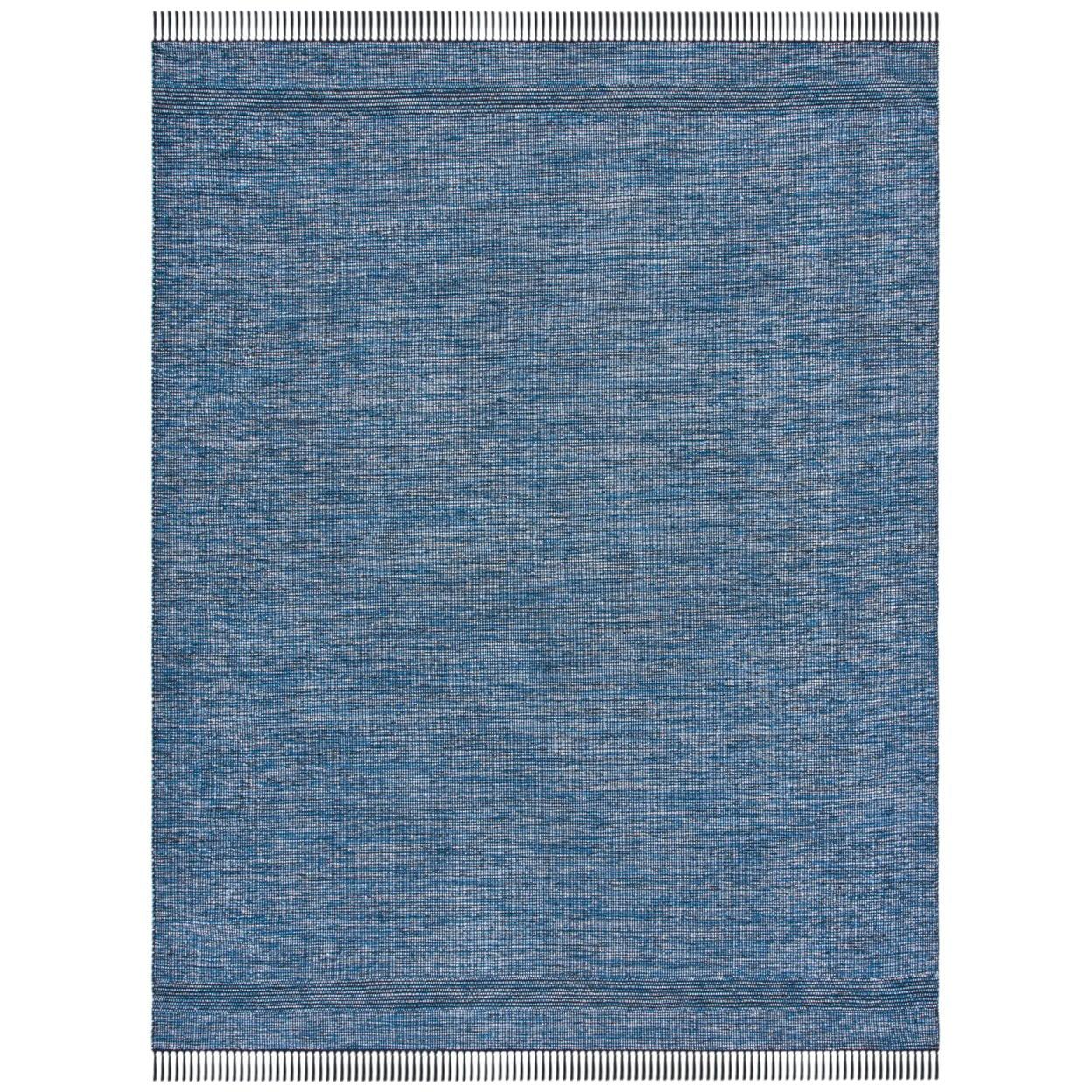 Handwoven Coastal Charm Blue Cotton 8' x 10' Area Rug