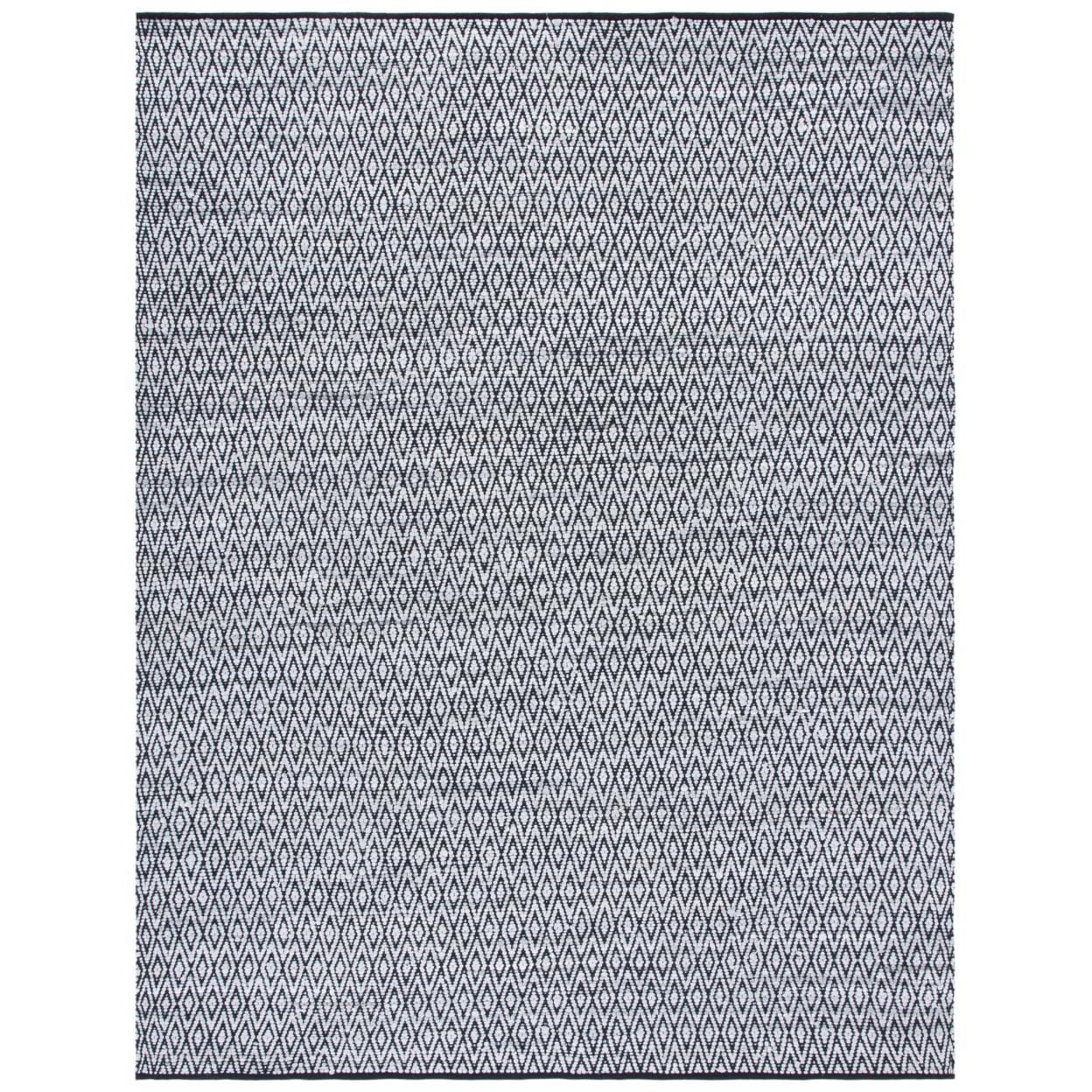 Coastal Charm Gray Cotton 8' x 10' Flat Woven Reversible Rug