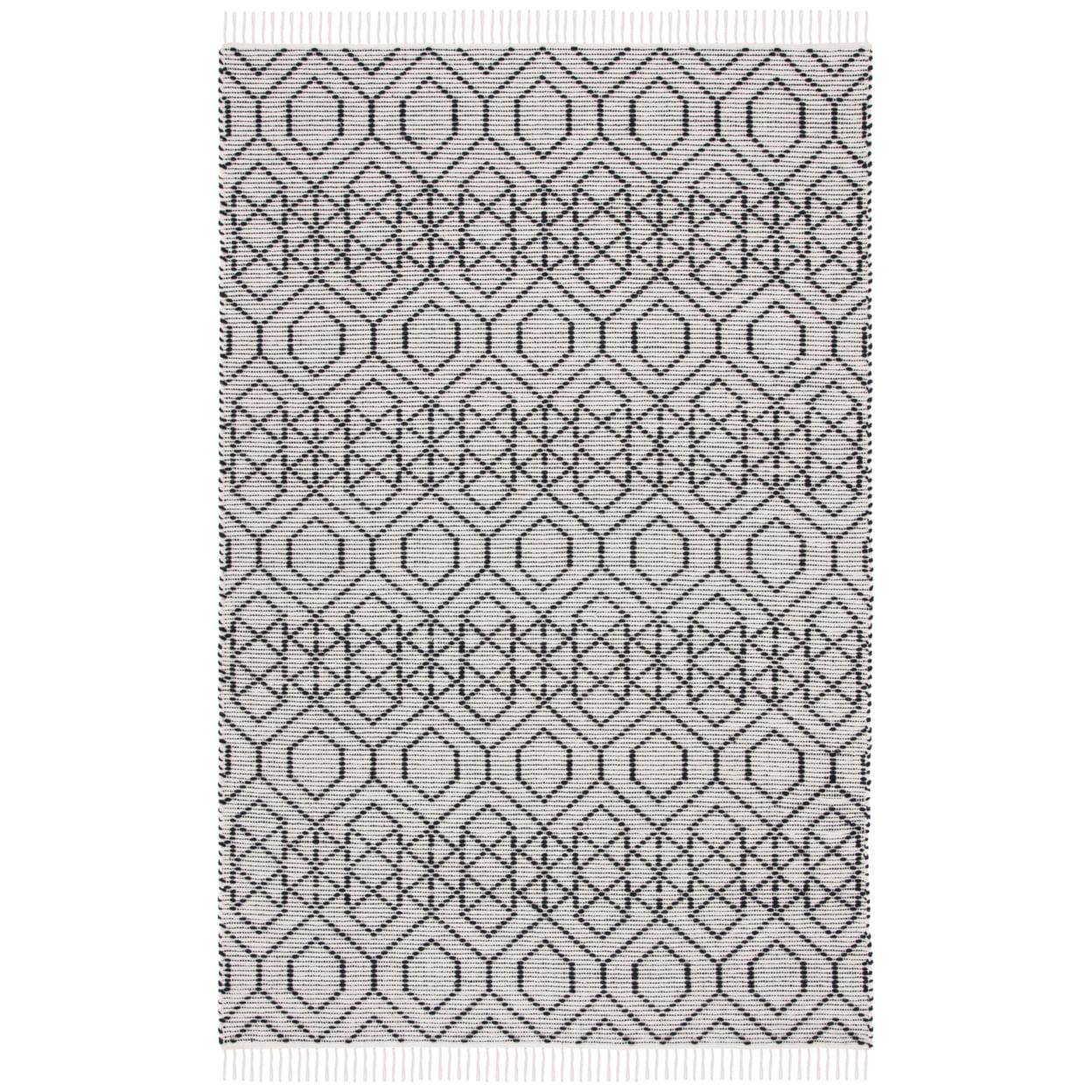 Coastal Charm Hand-Woven Black Cotton 6' x 9' Area Rug