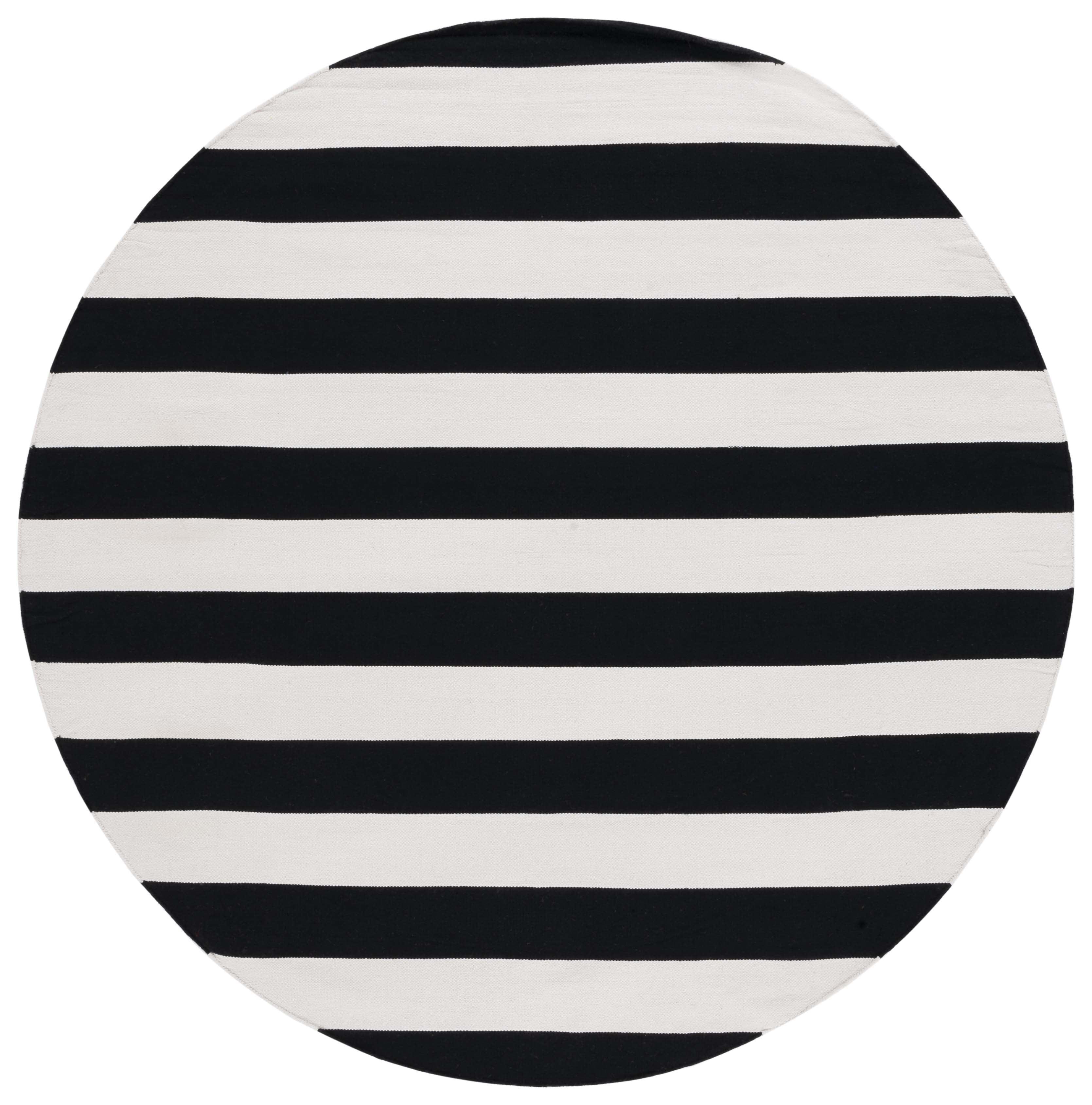 Montauk MTK712 Hand Woven Area Rug - Black/Ivory - 7' round - Safavieh.