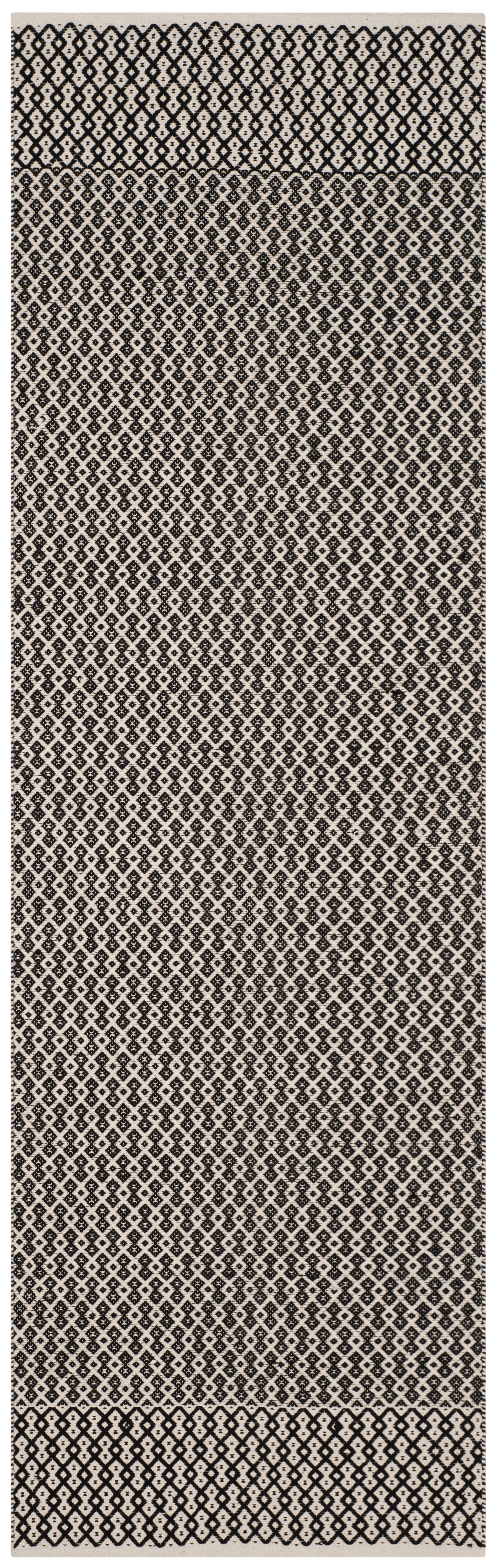 Montauk MTK339 Hand Woven Indoor Runner Rug - Ivory/Black - 2'3"x14' - Safavieh