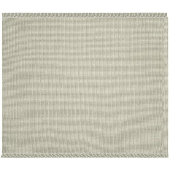 SAFAVIEH Montauk Patton Geometric Cotton Area Rug, Ivory/Green, 4' x 4' Square