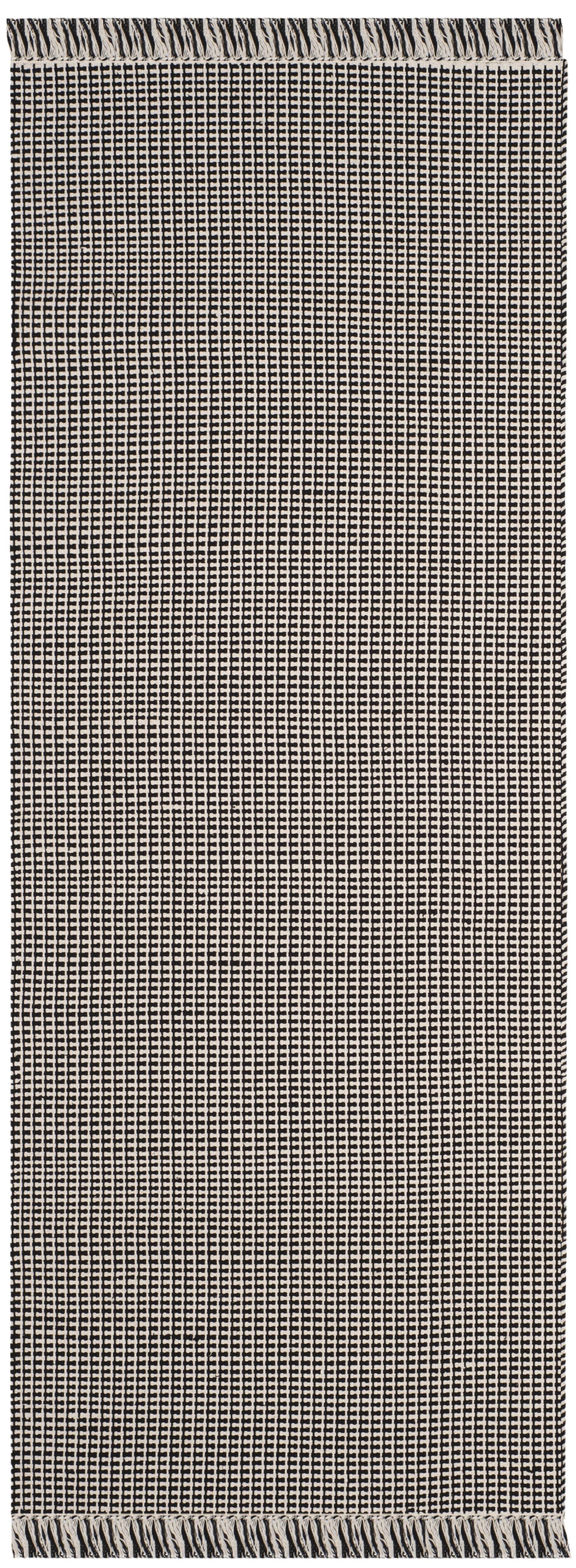 Montauk MTK340 Hand Woven Indoor Runner Rug - Ivory/Black - 2'3"x14' - Safavieh