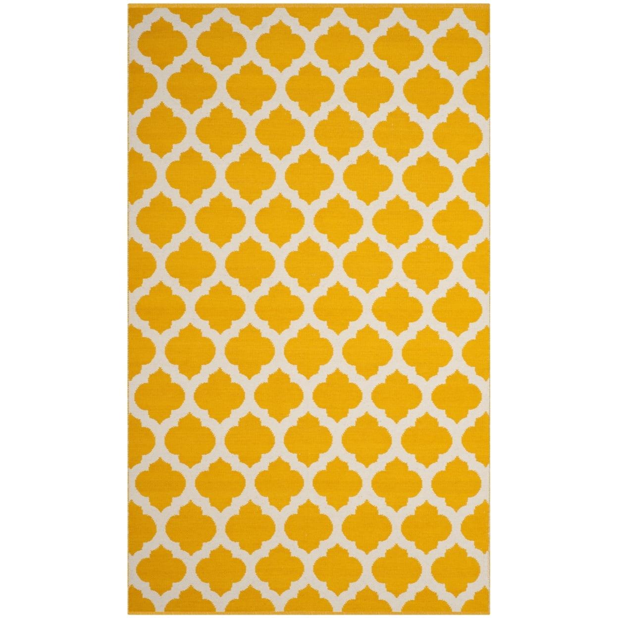 Coastal Charm Yellow/Ivory Cotton 4'x6' Handwoven Area Rug