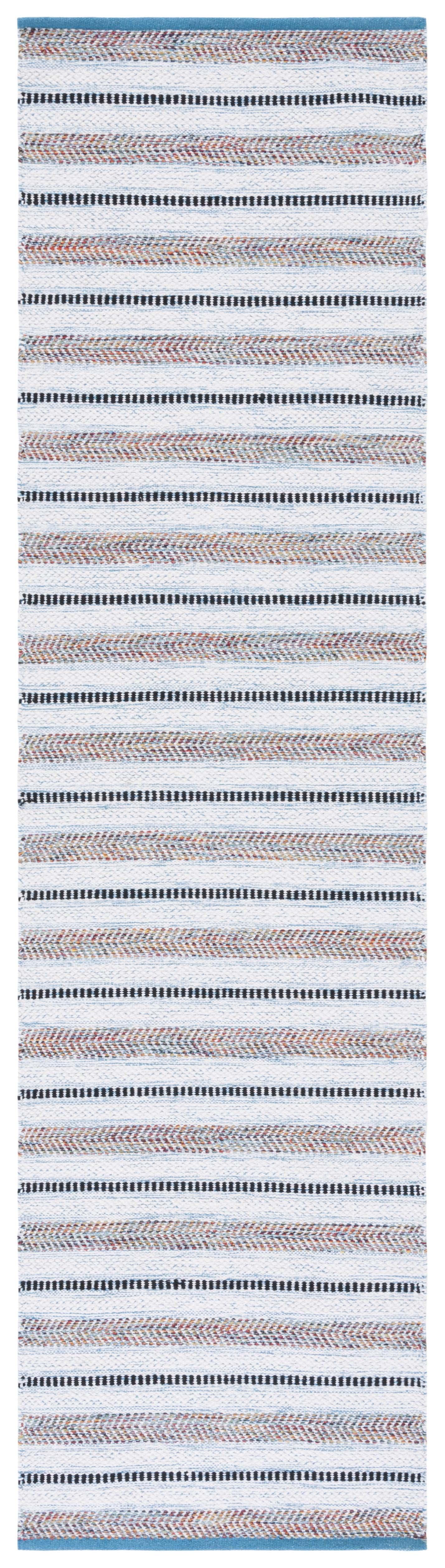 Montauk MTK702 Hand Woven, Flat Weave Indoor Runner Rug - Turquoise/Ivory - 2'3"x9' - Safavieh