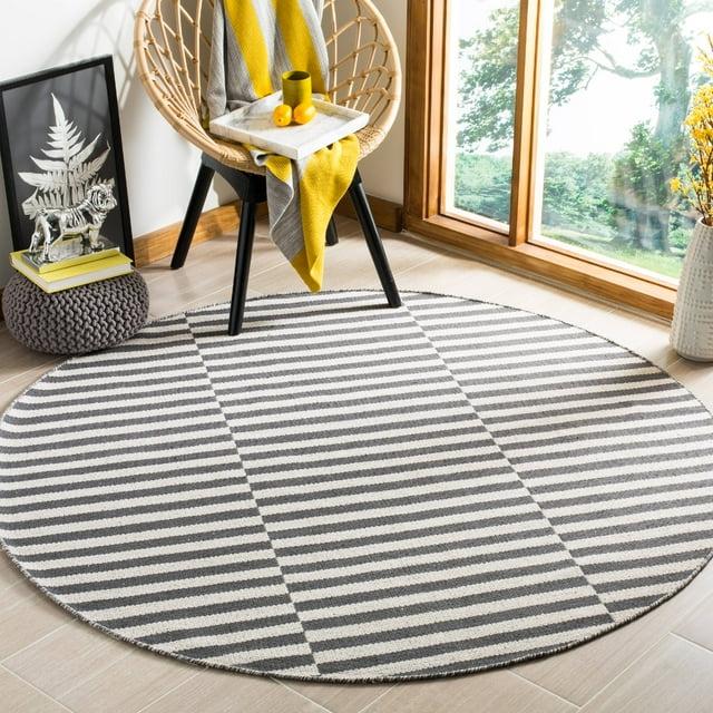 Montauk MTK712 Hand Woven Indoor Area Rug - Grey/Ivory - 6' Round - Safavieh