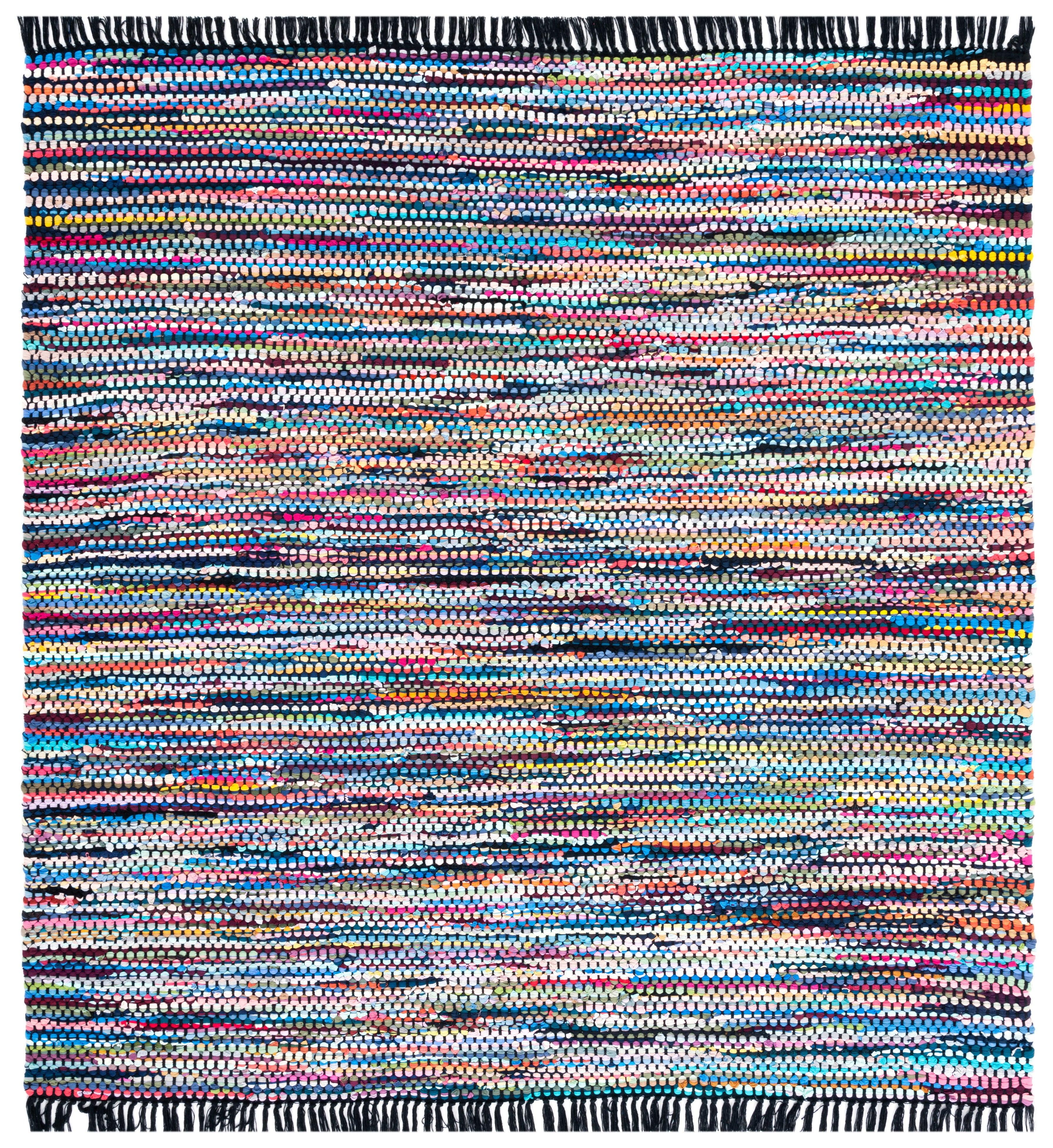 Montauk MTK251 Hand Woven, Flat Weave Indoor Area Rug - Black/Pink - 6'x6' - Safavieh