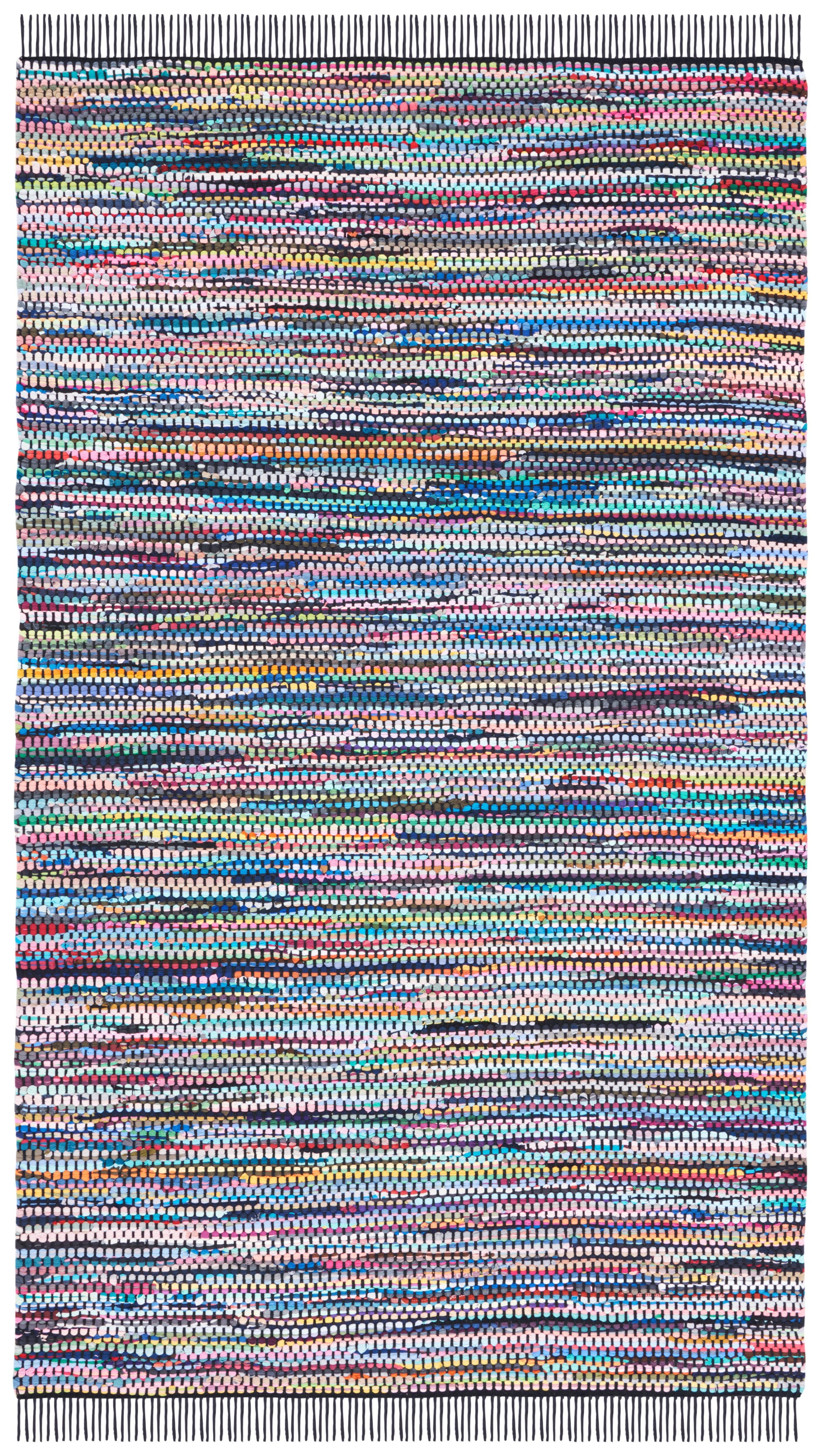Montauk MTK251 Hand Woven, Flat Weave Indoor Area Rug - Black/Pink - 6'x9' - Safavieh