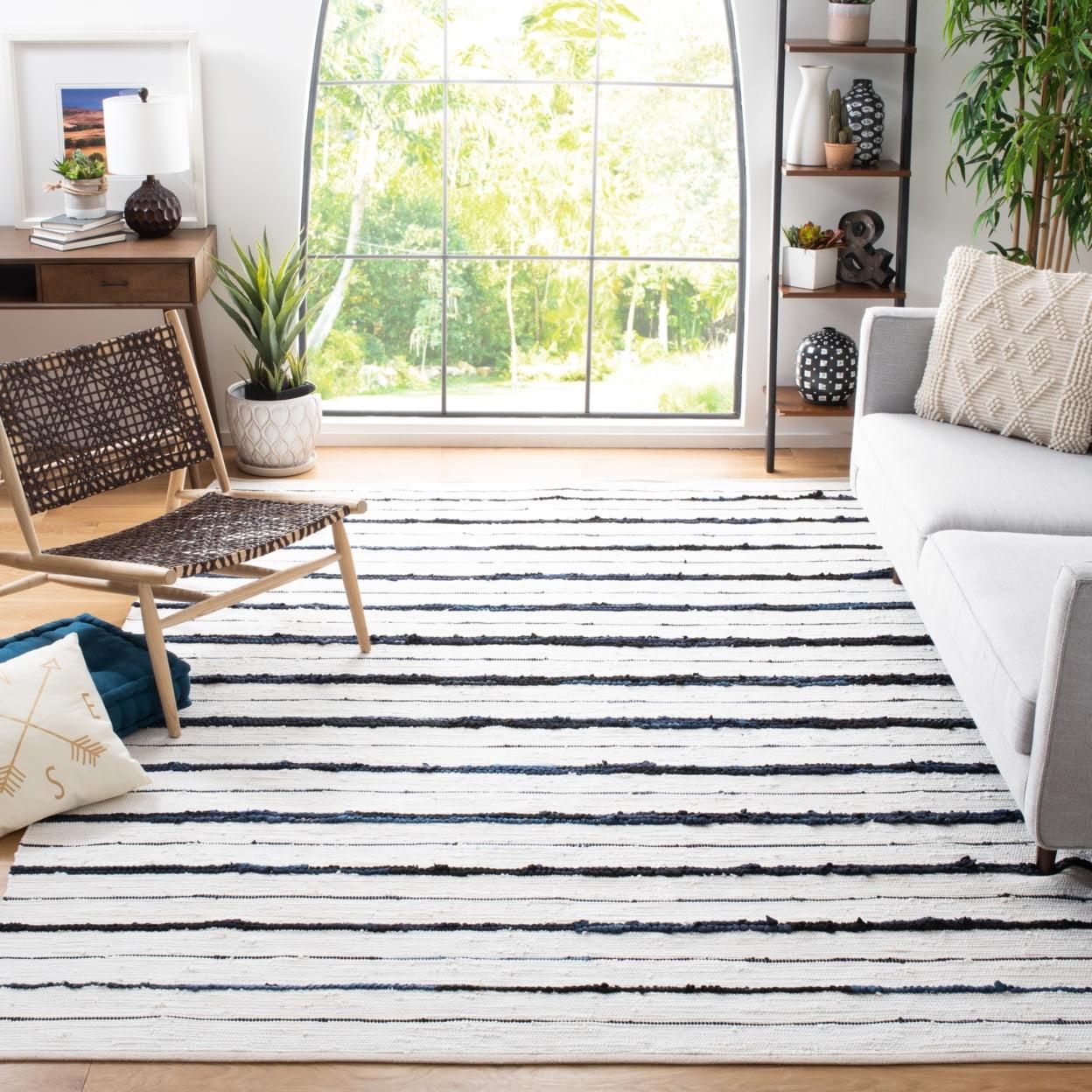 Montauk MTK623 Hand Woven Area Rug - Navy/Ivory - 4'x6' - Safavieh.