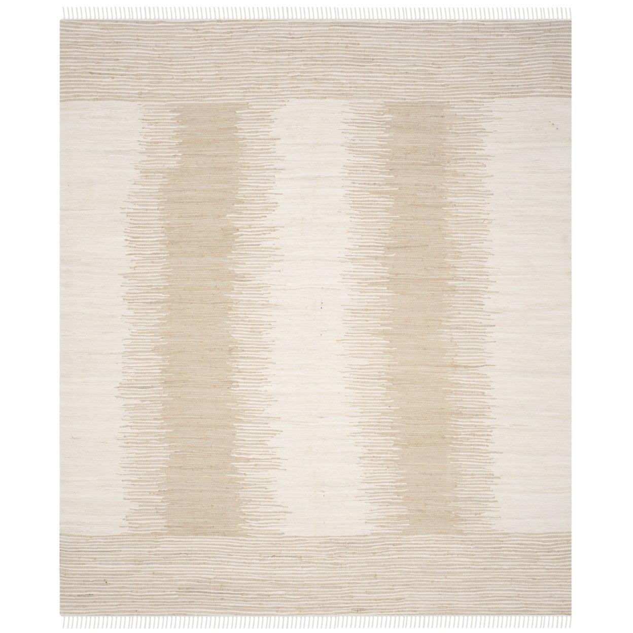 Coastal Breeze Beige Cotton Flat-Weave 11' x 15' Area Rug