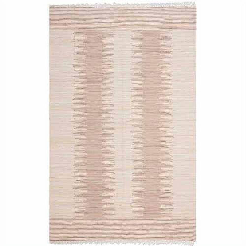 Coastal Charm Flat-Woven Cotton Reversible Area Rug, Beige, 5' x 8'