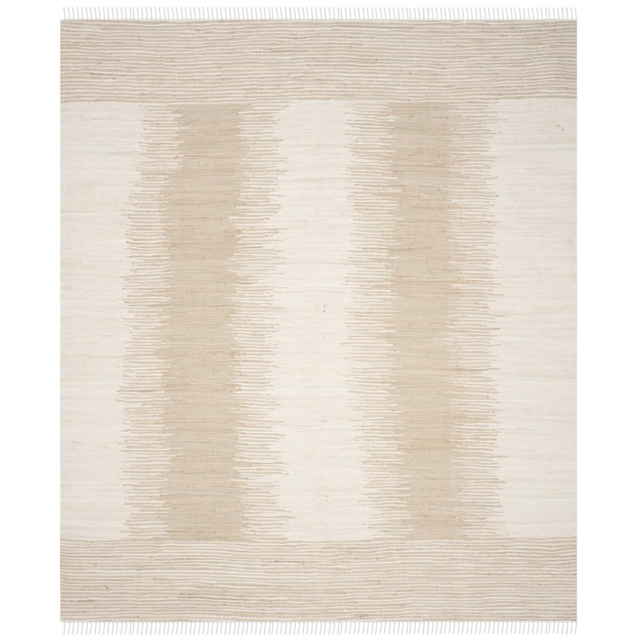 SAFAVIEH Montauk Rowina Abstract Cotton Area Rug, Beige, 9' x 12'