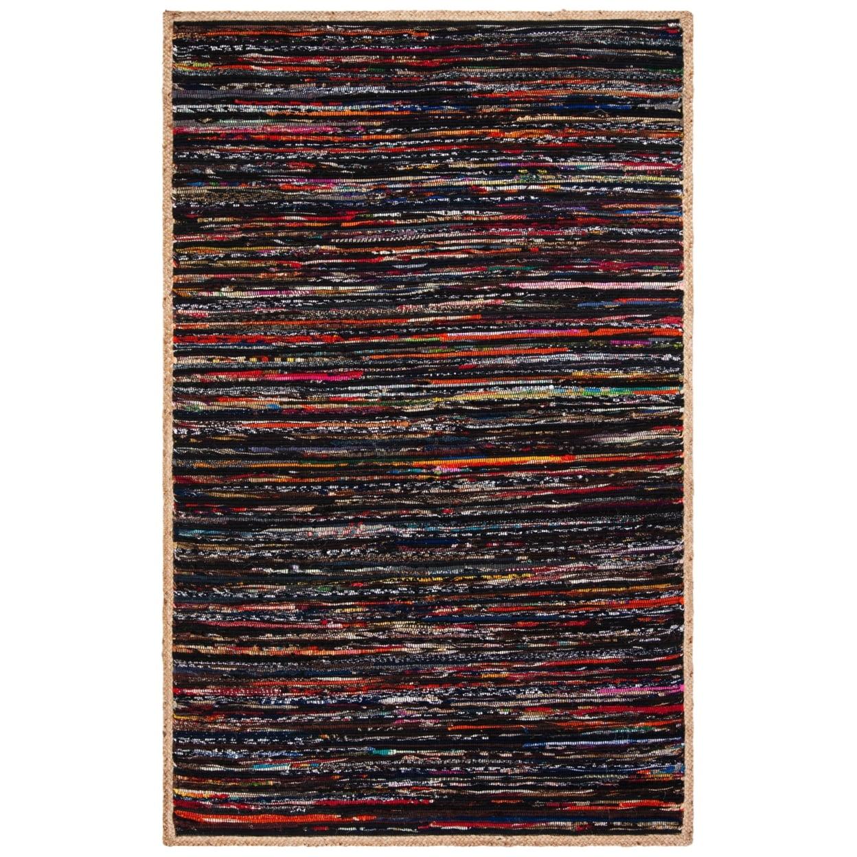 Montauk MTK960 Hand Woven Area Rug - Black/Natural - 5'x8' - Safavieh.