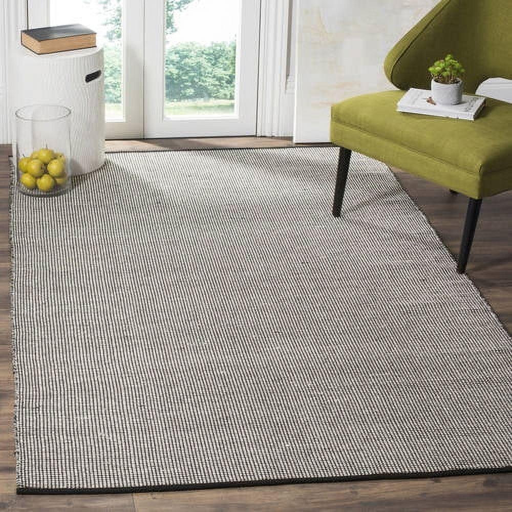 Montauk MTK345 Hand Woven Indoor Area Rug - Ivory/Black - 6'x6' - Safavieh