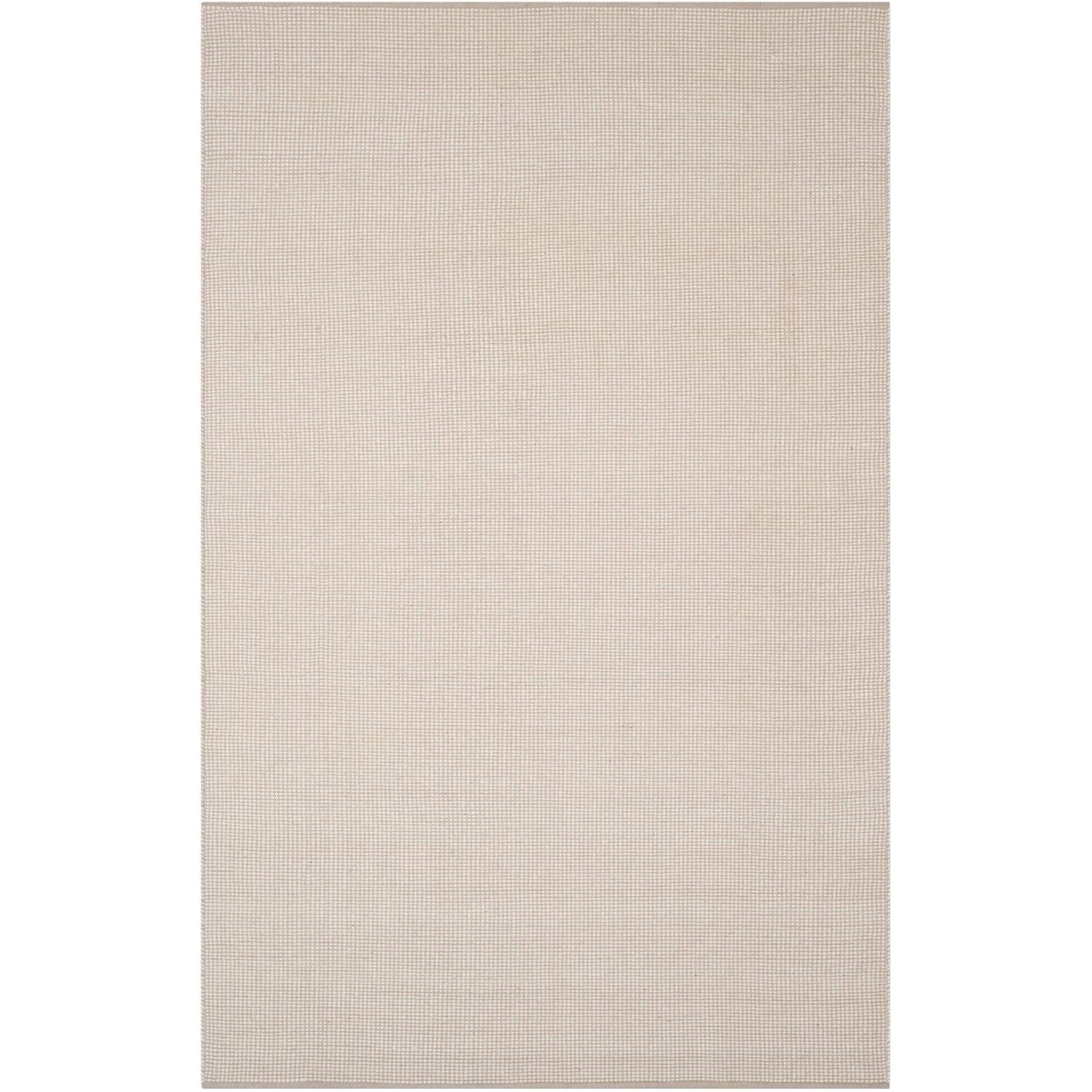 Ivory and Grey Handwoven Cotton Area Rug 3' x 5'