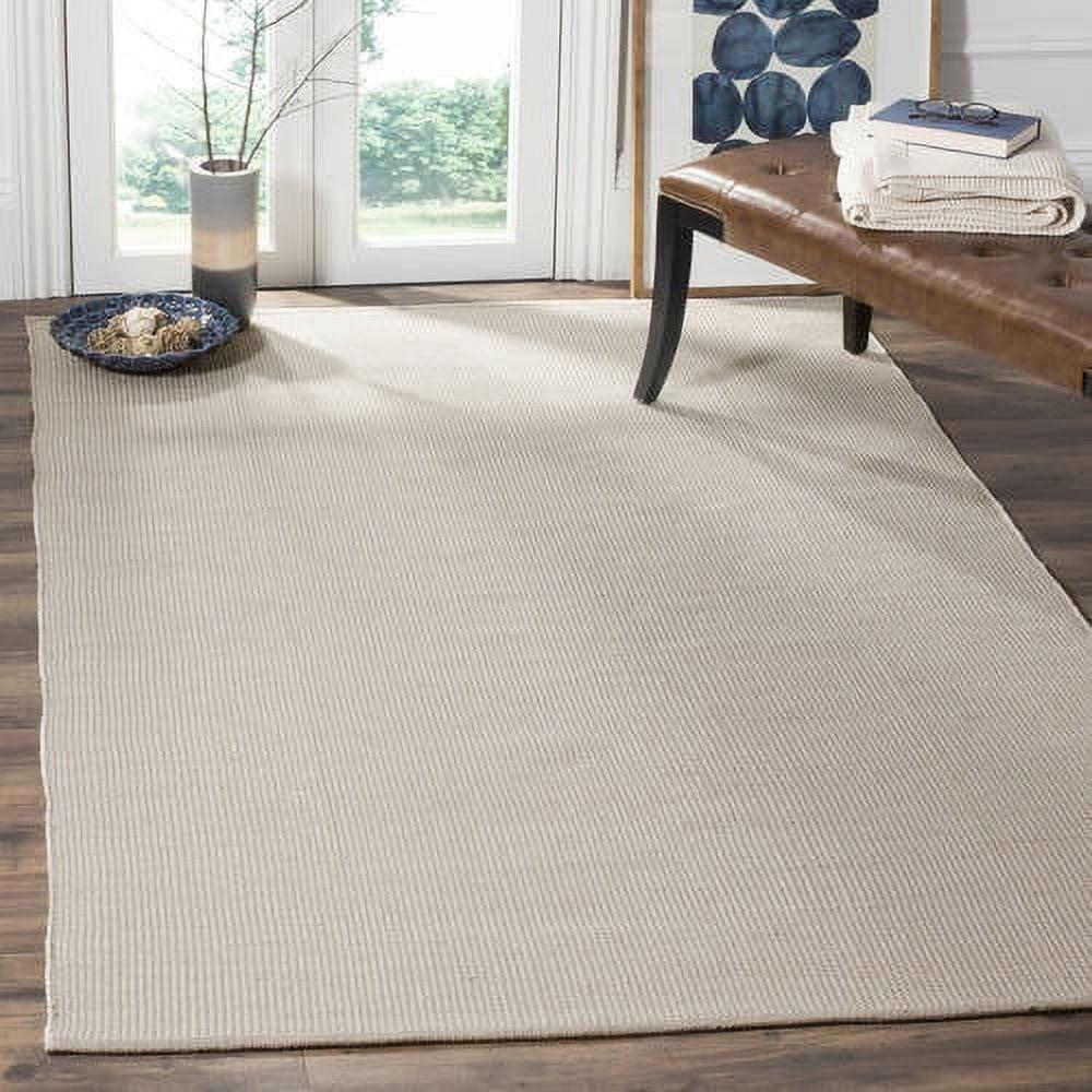 Coastal Charm Ivory & Grey Hand-Woven Cotton Area Rug, 6' x 9'