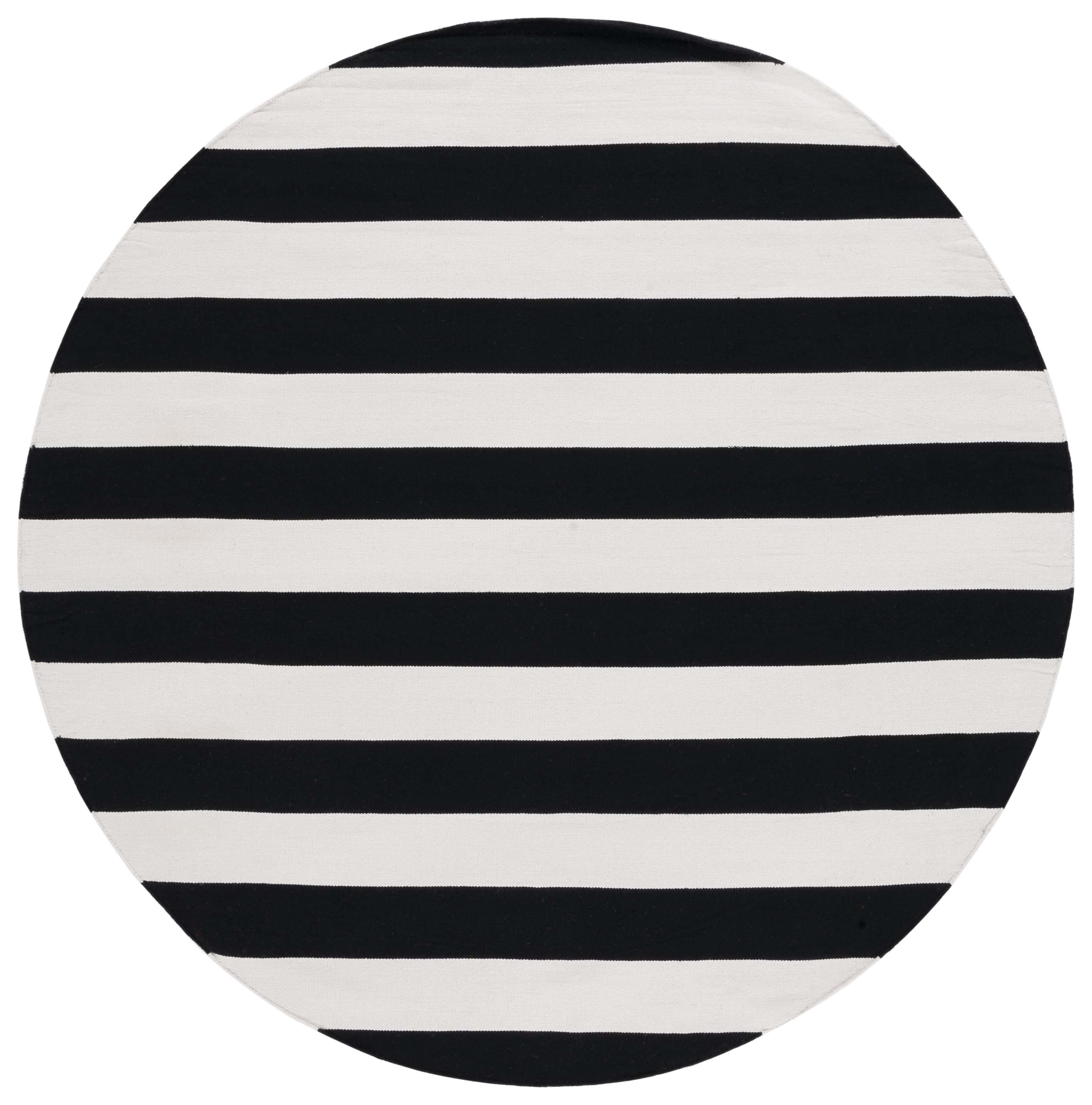 Montauk MTK712 Hand Woven Indoor Area Rug - Black/Ivory - 7' Round - Safavieh