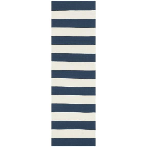 Montauk MTK712 Hand Woven Indoor Runner Rug - Navy/Ivory - 2'3"x21' - Safavieh