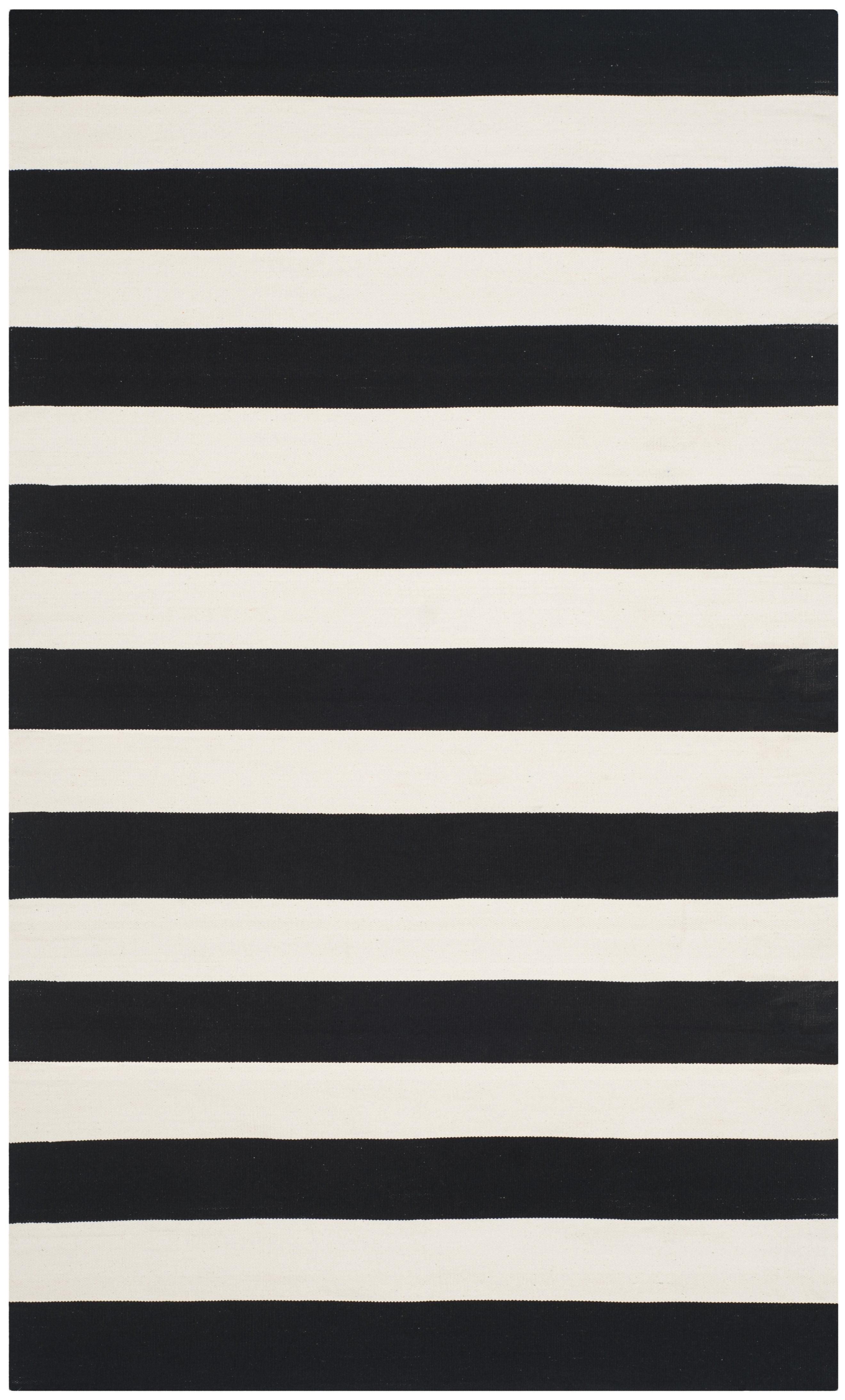 Montauk MTK712 Hand Woven Indoor Area Rug - Black/Ivory - 5'x8' - Safavieh.