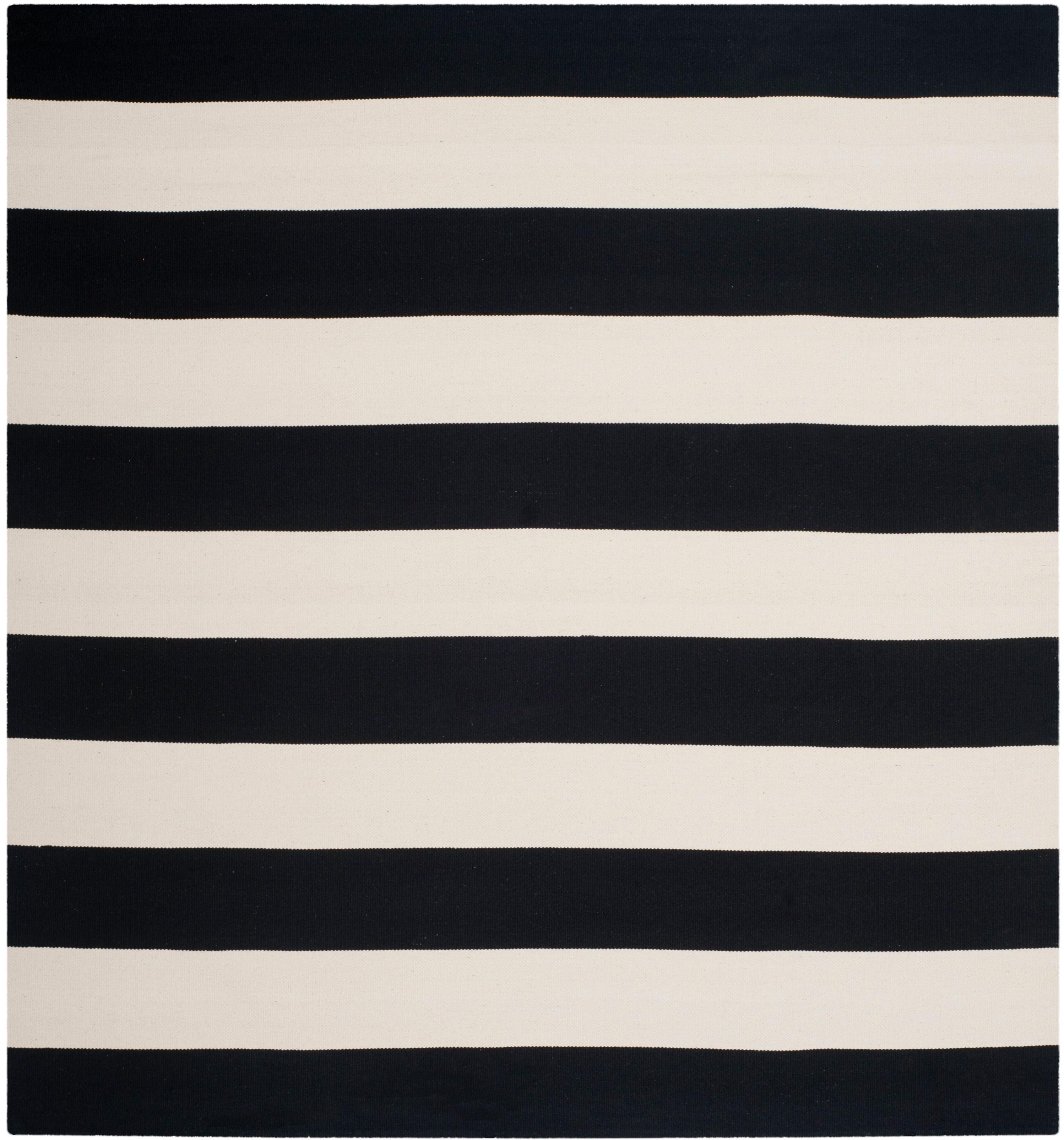 Montauk MTK712 Hand Woven Area Rug - Black/Ivory - 8'x8' - Safavieh.