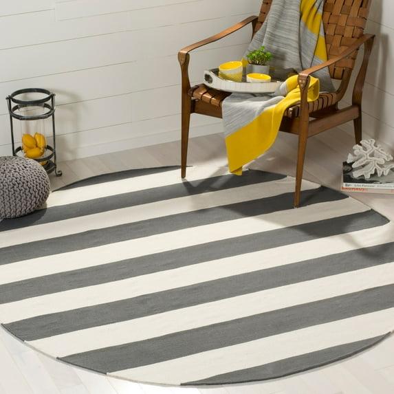 Montauk MTK712 Hand Woven Indoor Area Rug - Grey/Ivory - 6' Round - Safavieh