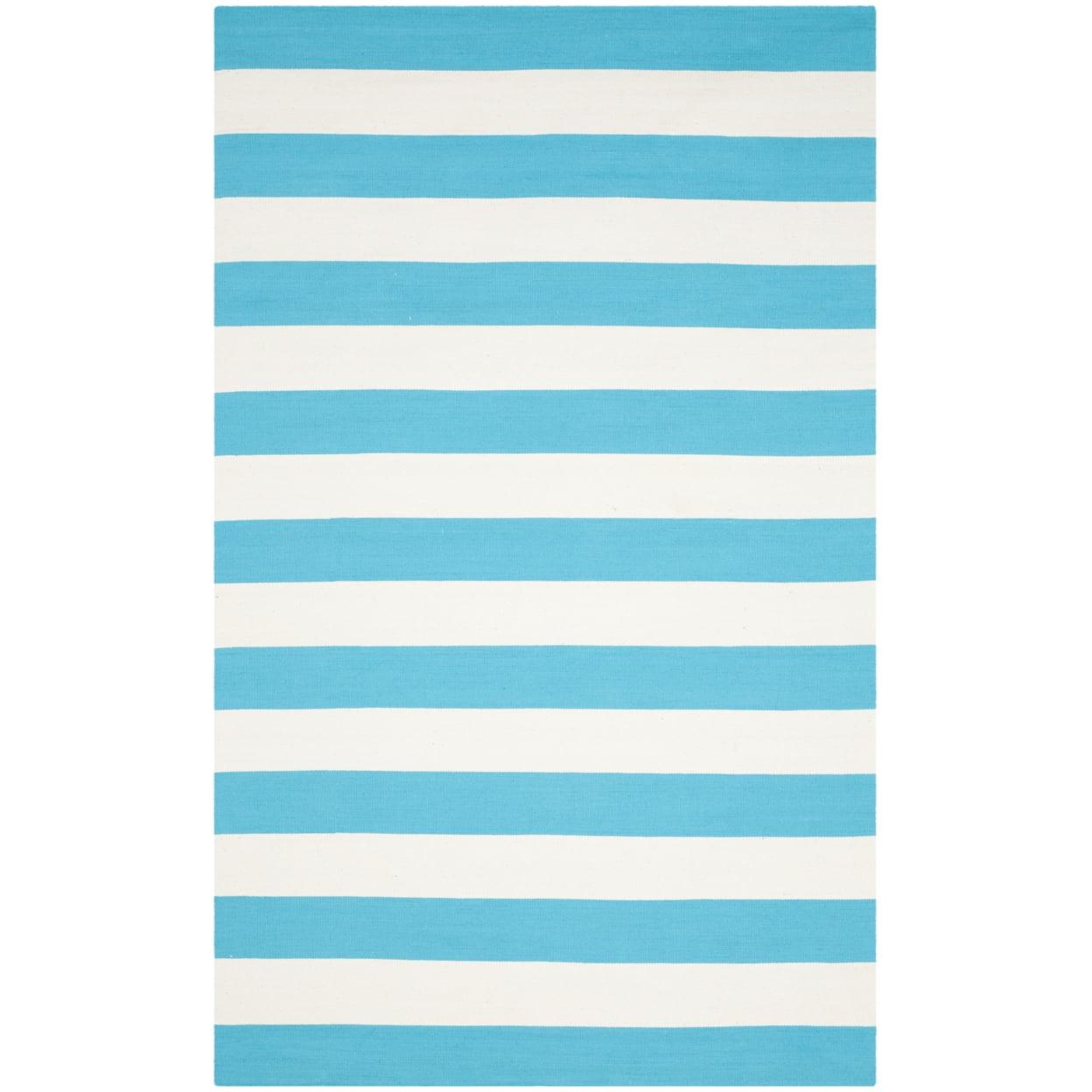 Montauk MTK712 Hand Woven Indoor Area Rug - Turquoise/Ivory - 5'x8' - Safavieh